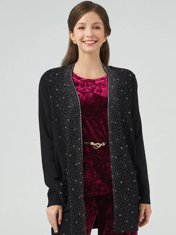 Snowflake Hotfix Open Cardigan sold by 89th & Madison