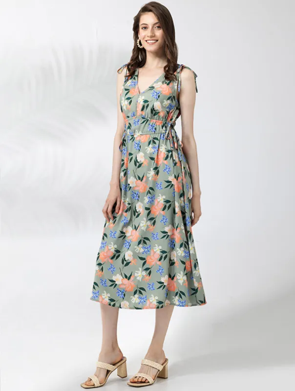 Drawstring Waist V-Neck Dress sold by 89th & Madison