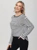 Stripe Crewneck Drop Shoulder Pullover sold by 89th & Madison