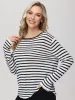 Stripe Crewneck Drop Shoulder Pullover sold by 89th & Madison