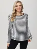 Stripe Crewneck Drop Shoulder Pullover sold by 89th & Madison