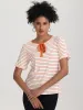 Tie Neck Short Sleeve Top sold by 89th & Madison
