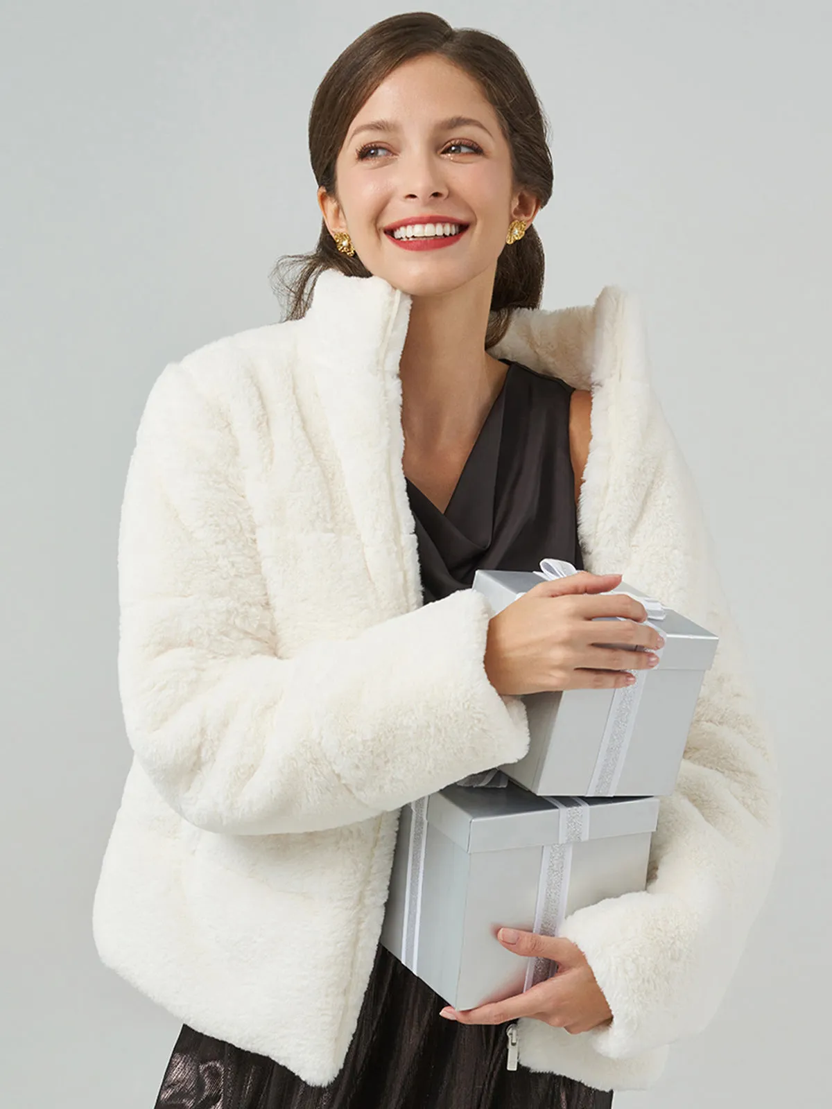 Faux Fur Zip Jacket sold by 89th & Madison product image thumbnail 4