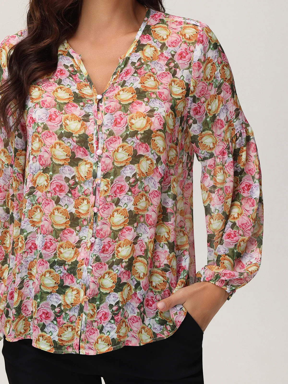 Floral Button-Up Top sold by 89th & Madison product image thumbnail 5