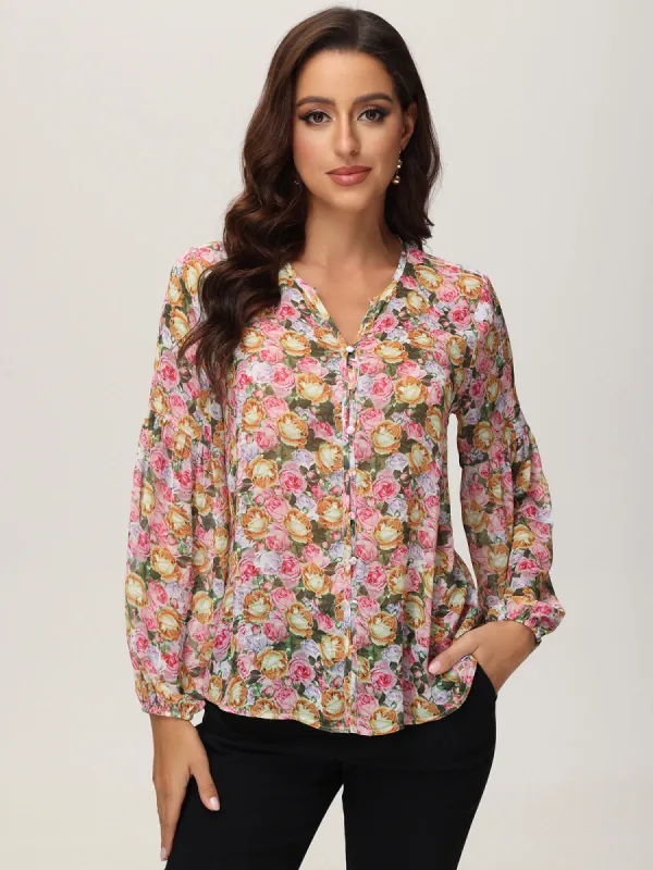 Floral Button-Up Top sold by 89th & Madison