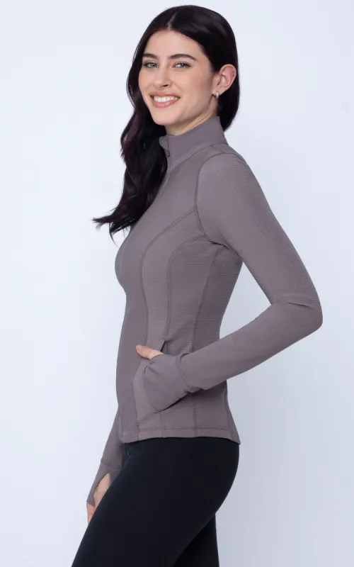 Interlink Ribbed Princess Seam Performance Jacket sold by 90 Degree By Reflex