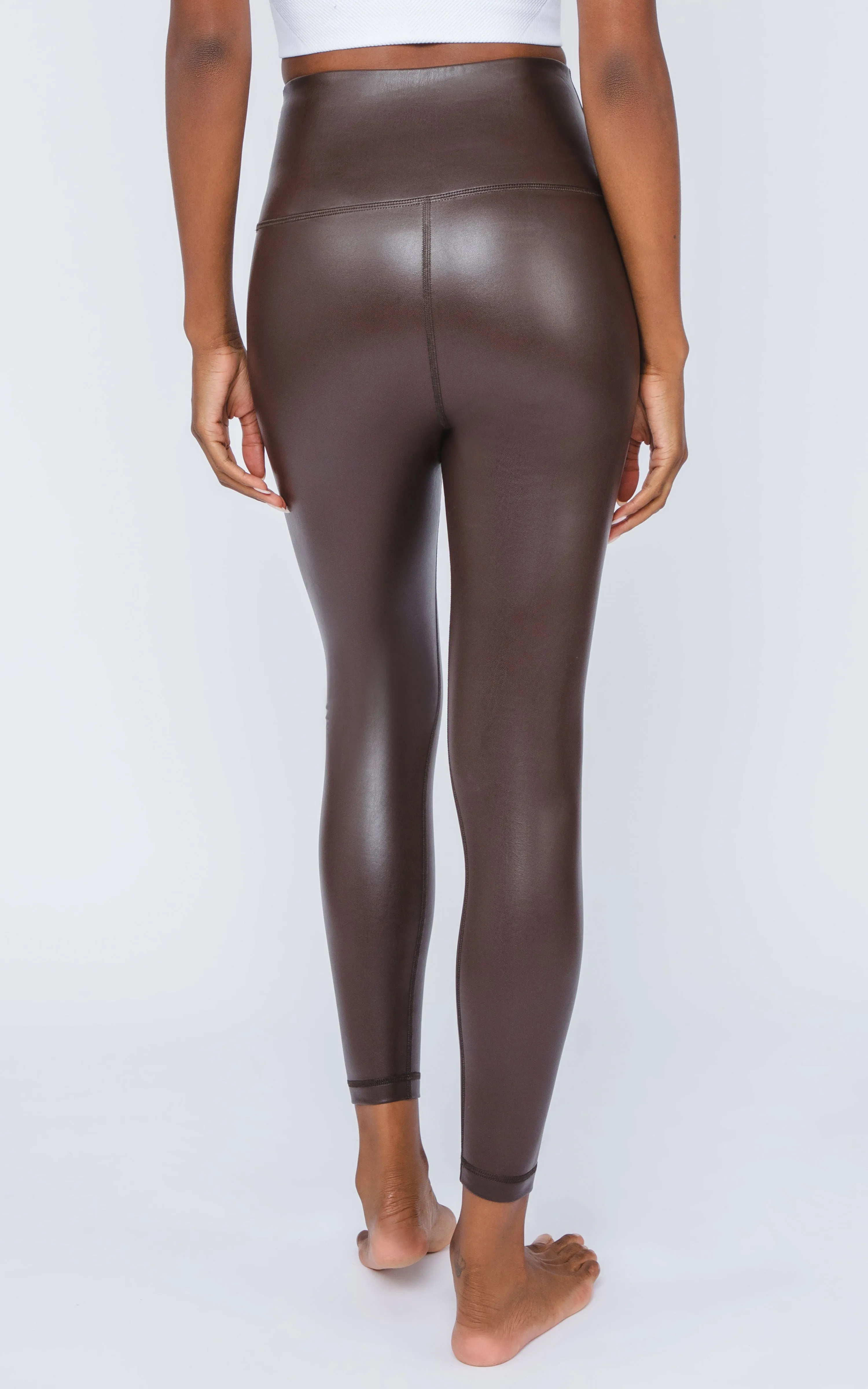 Super High Waist Faux Leather 7/8 Ankle sold by 90 Degree By Reflex product image thumbnail 4