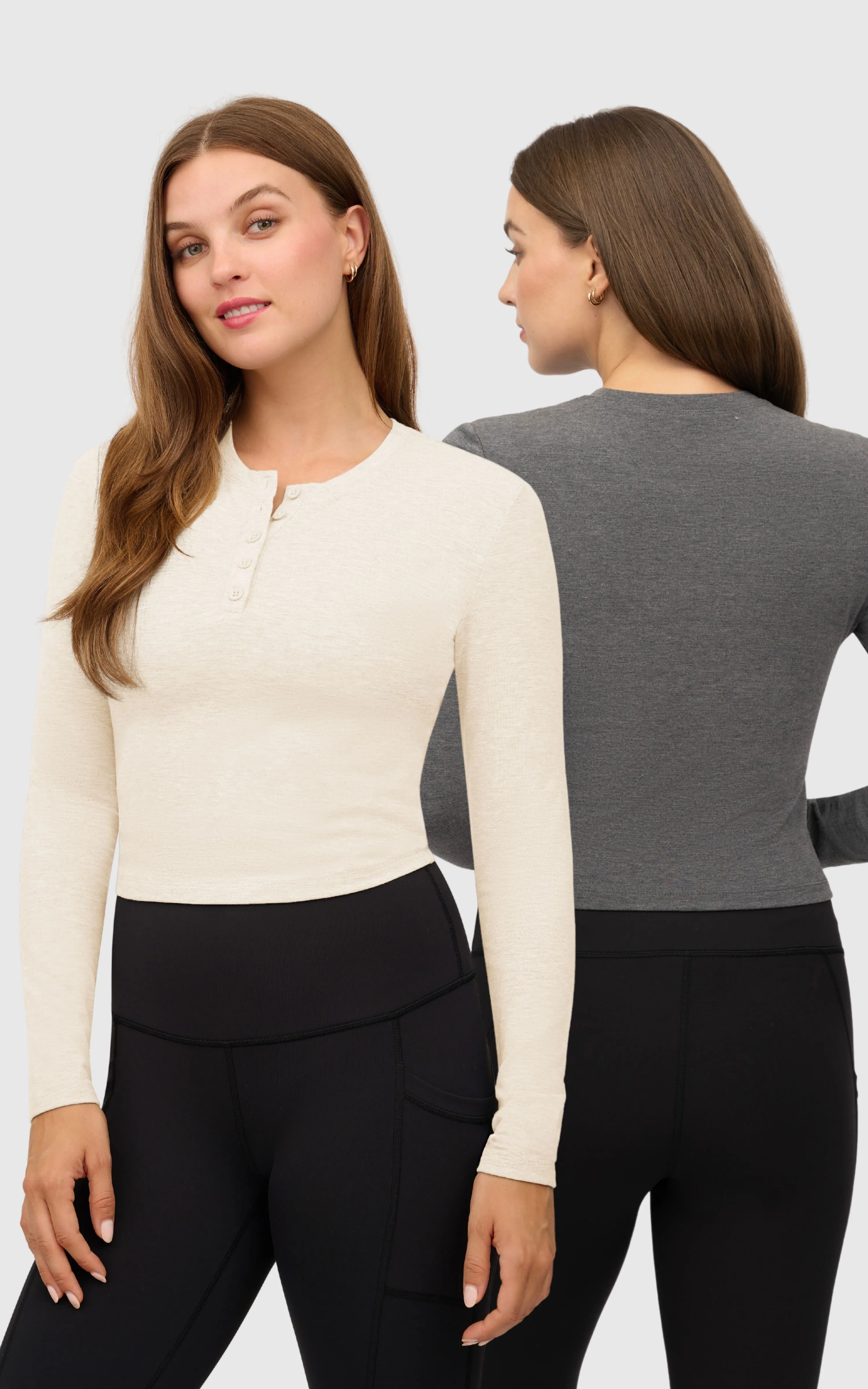 2 PK Heather Long Sleeve Crewneck sold by 90 Degree By Reflex product image thumbnail 5