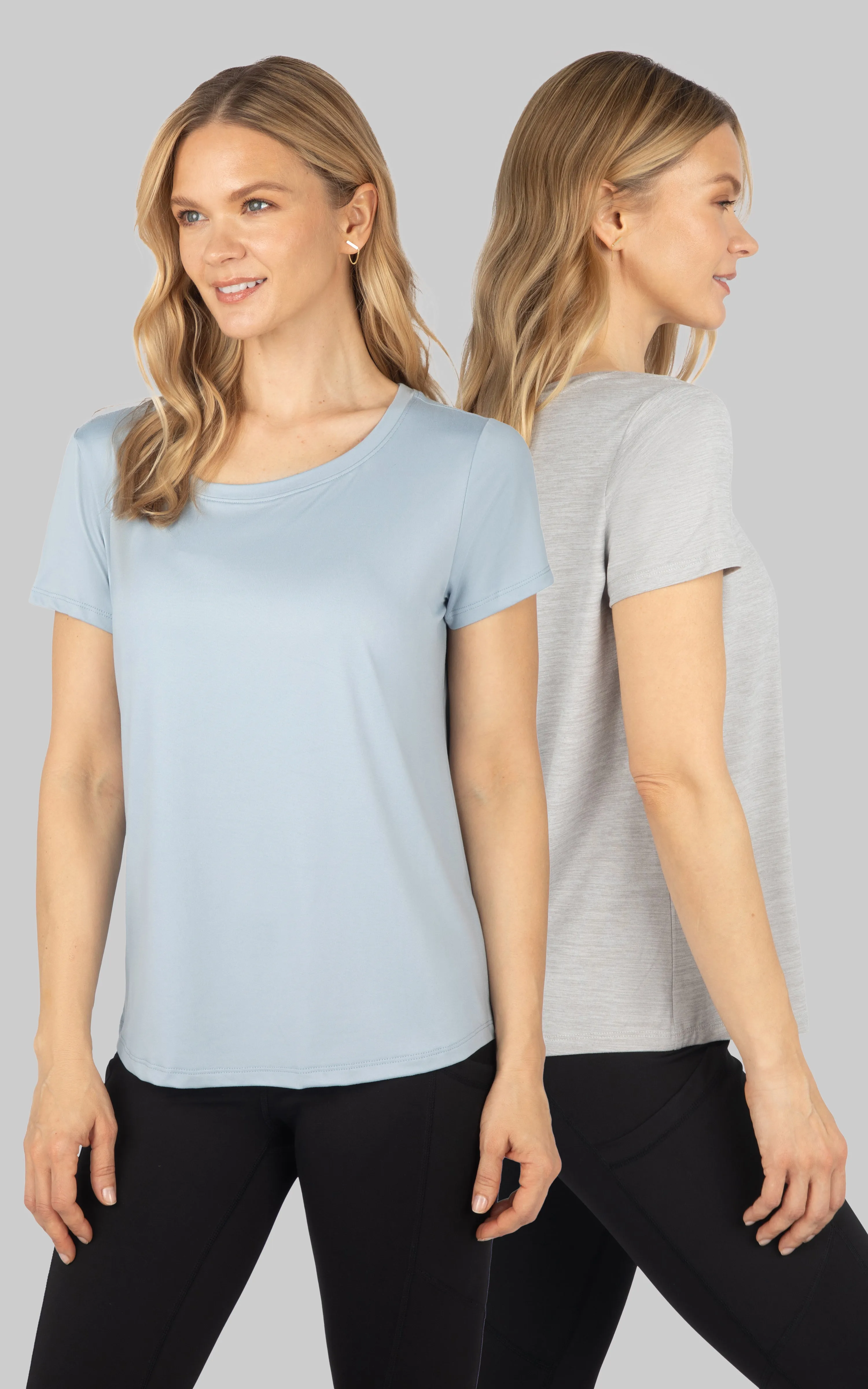 2 Pack Super Soft Camden Open Back Short Sleeve Shirt sold by 90 Degree By Reflex