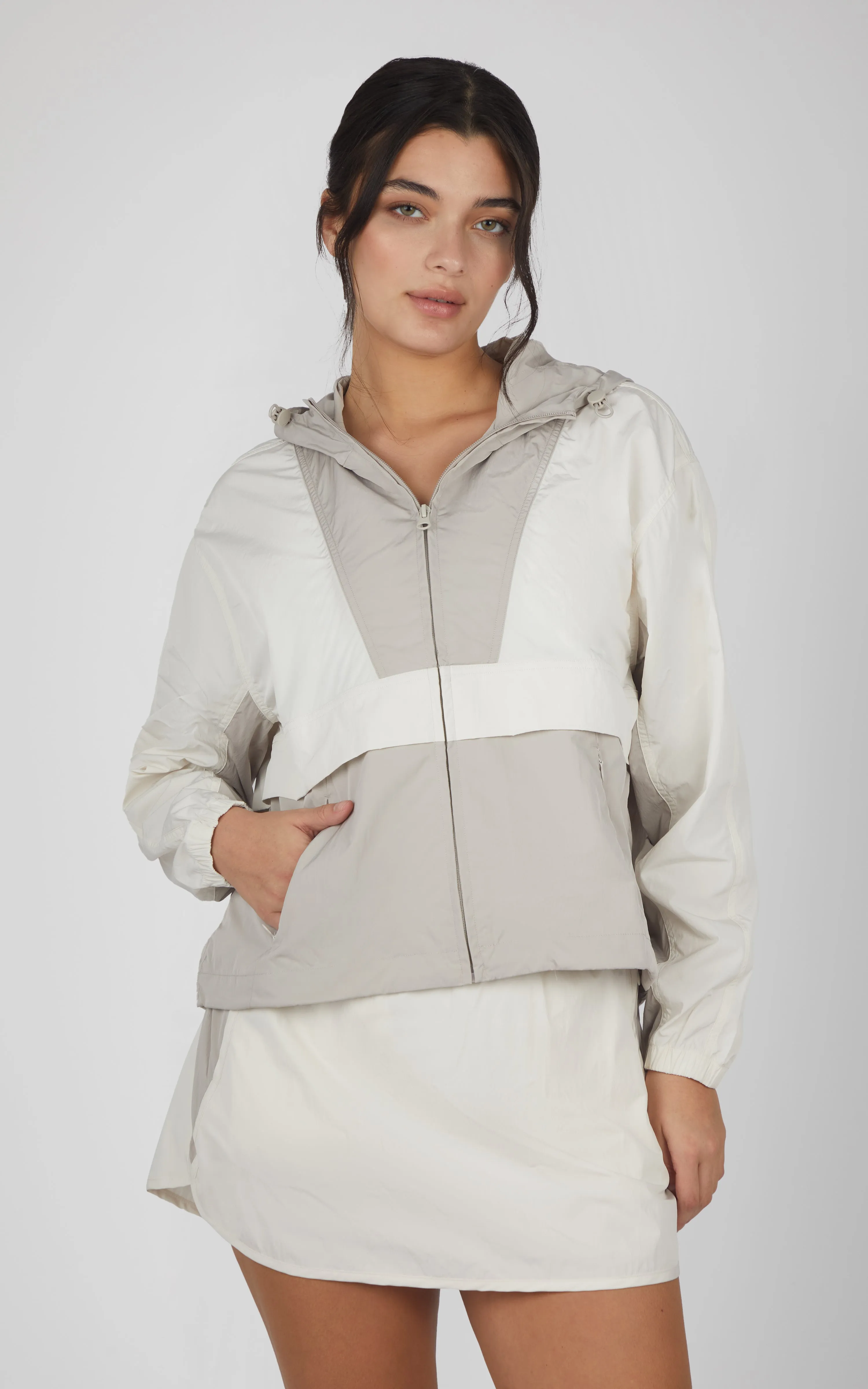 Gardenia Radiant Color Block Tatum Hooded Jacket sold by 90 Degree By Reflex