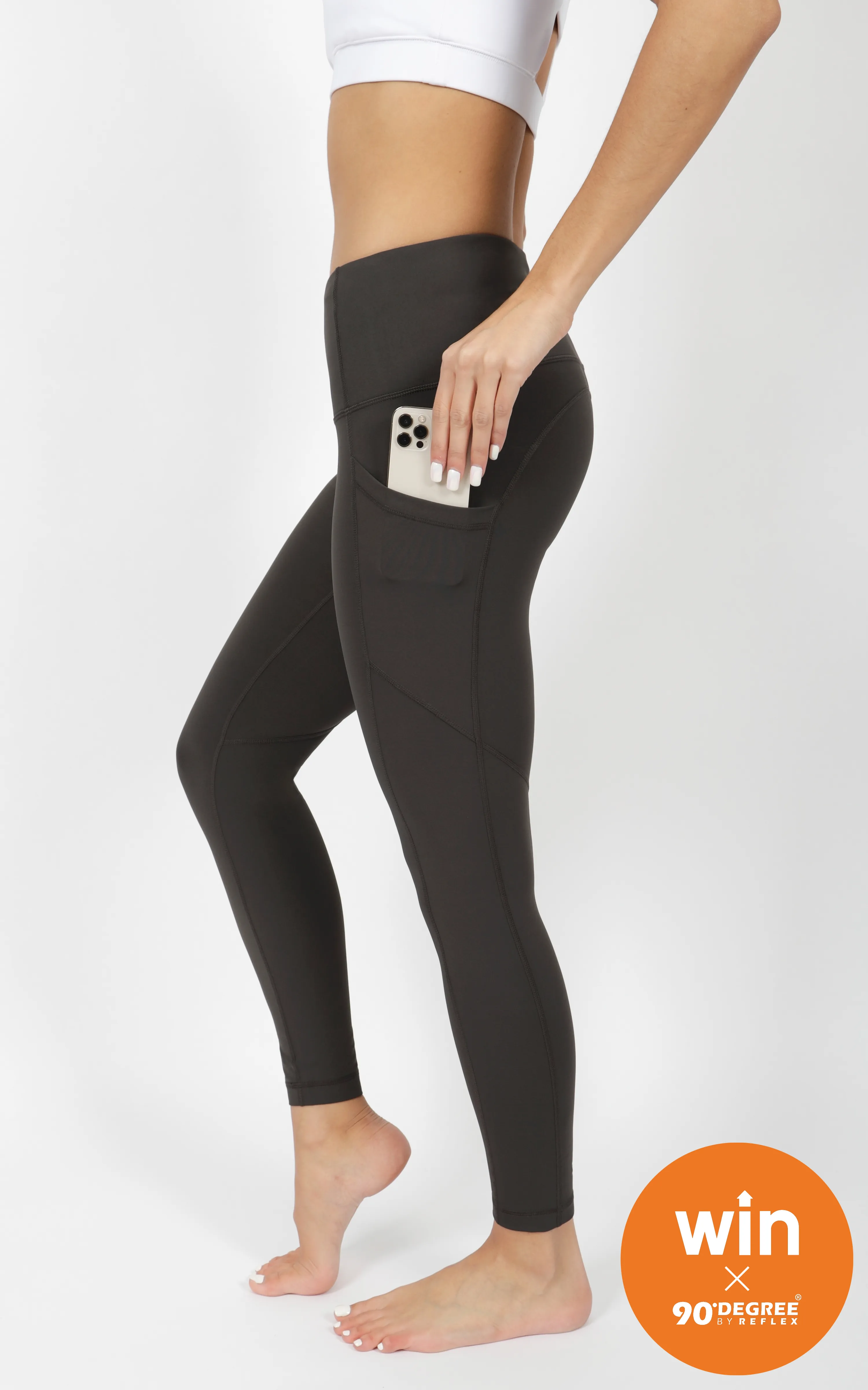 WINNYC Squat Proof Interlink High Waist 7/8 Ankle Legging with