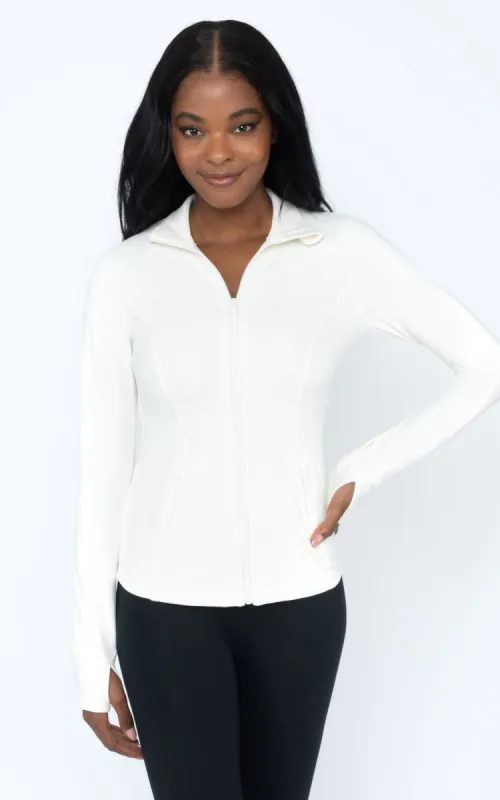 Lux Slim Fitted Jacket with Pocket and Powermesh Panel sold by 90 Degree By Reflex