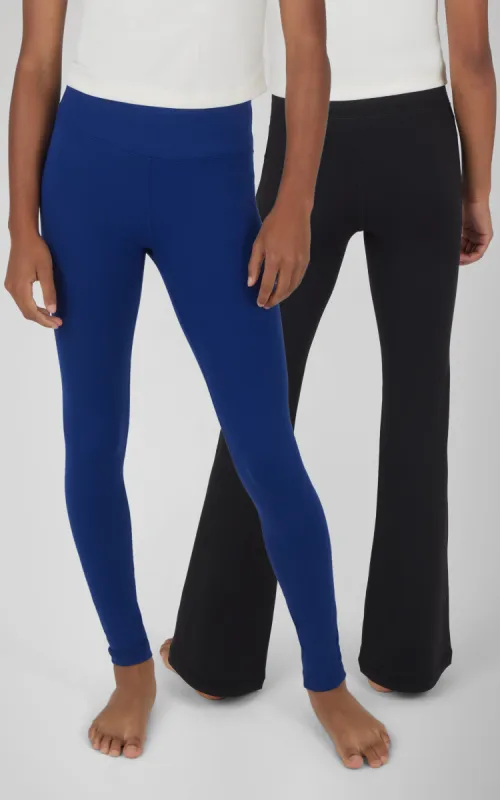 Girls 2 Pack  Interlock Everyday Full Length Legging and Everyday Interlock High Waist Flared Pant sold by 90 Degree By Reflex