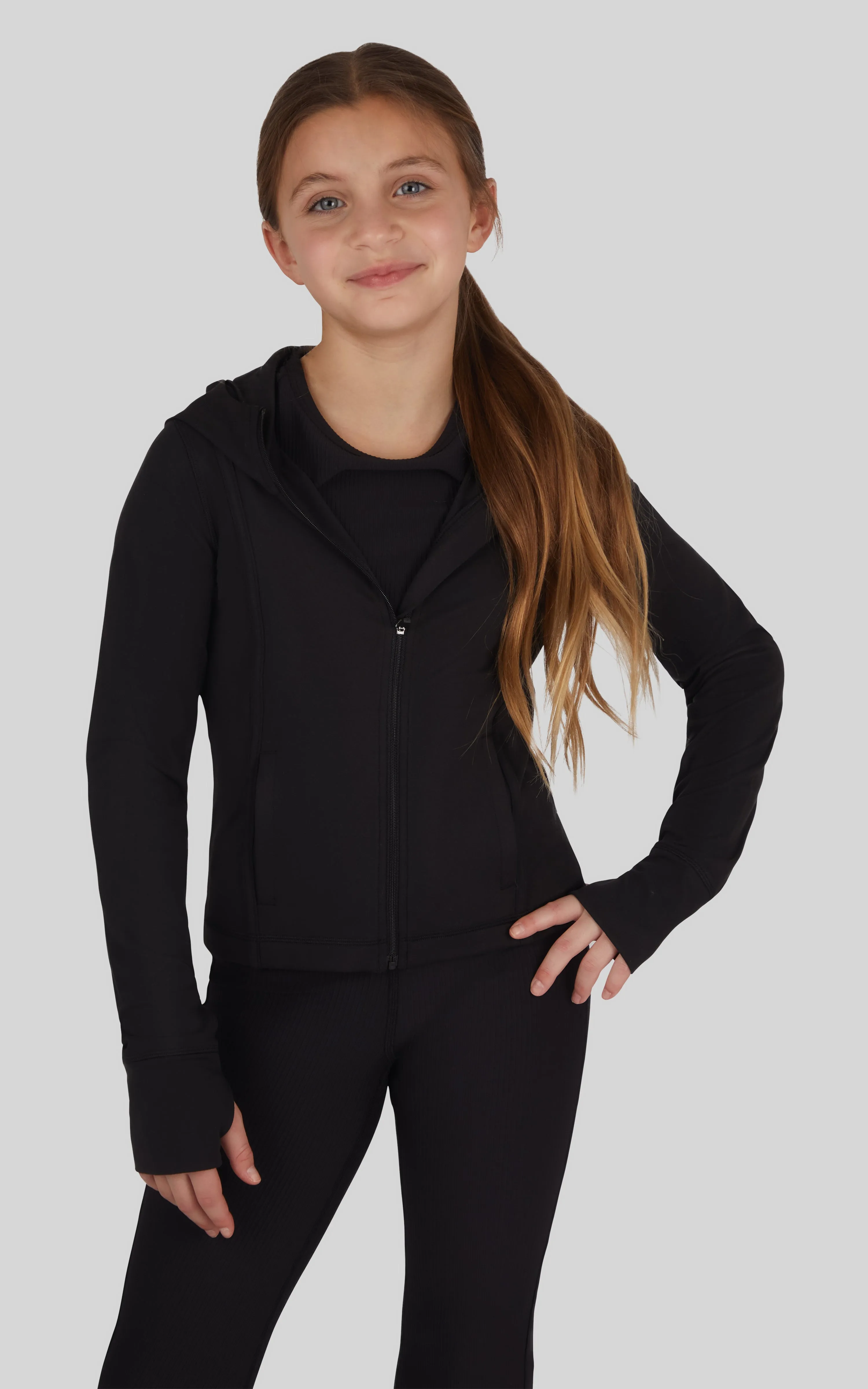 Girls Lux Full Zip Hooded Jacket sold by 90 Degree By Reflex product image thumbnail 5