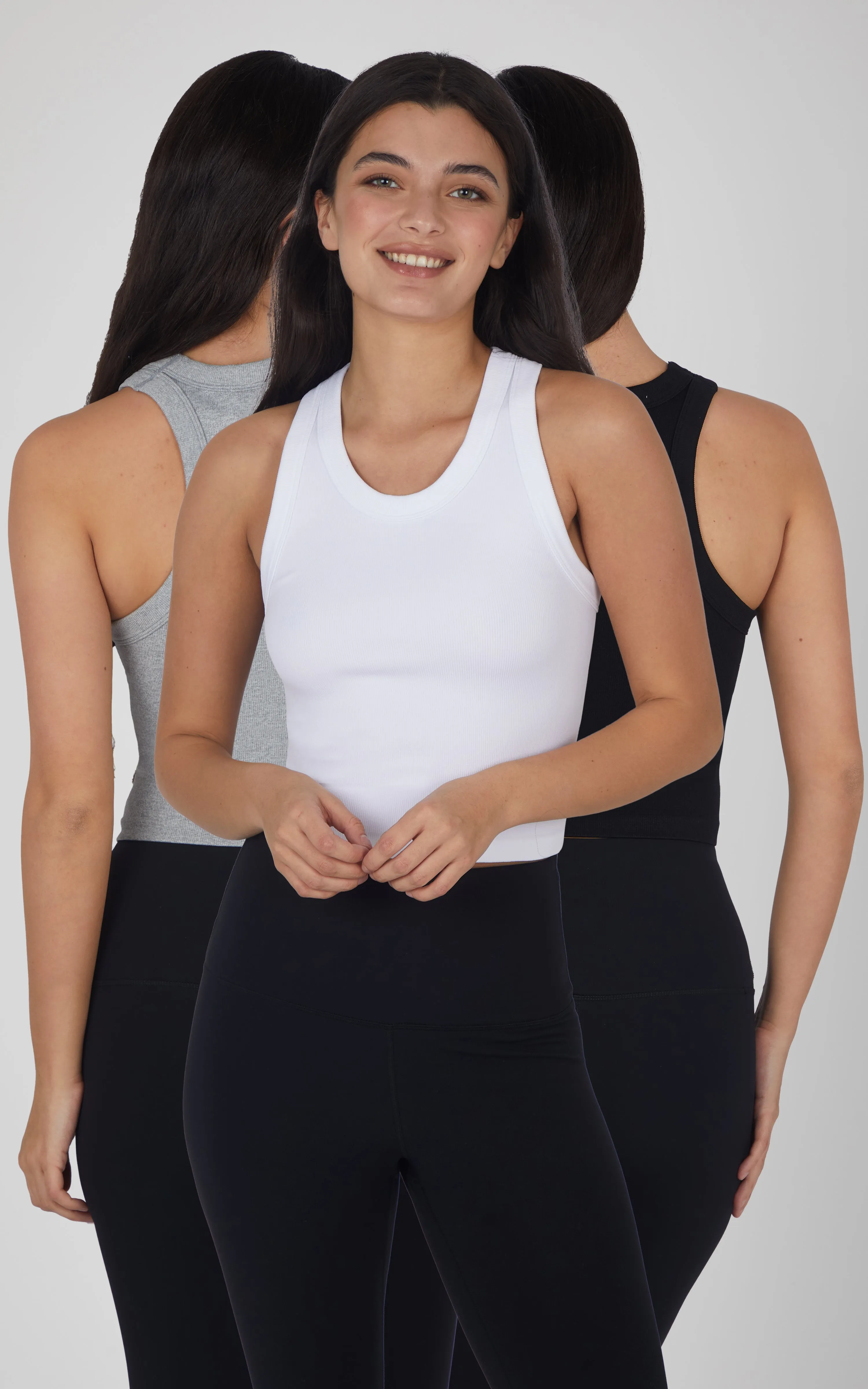 3 PK Ribbed Racerback Tank sold by 90 Degree By Reflex product image thumbnail 3