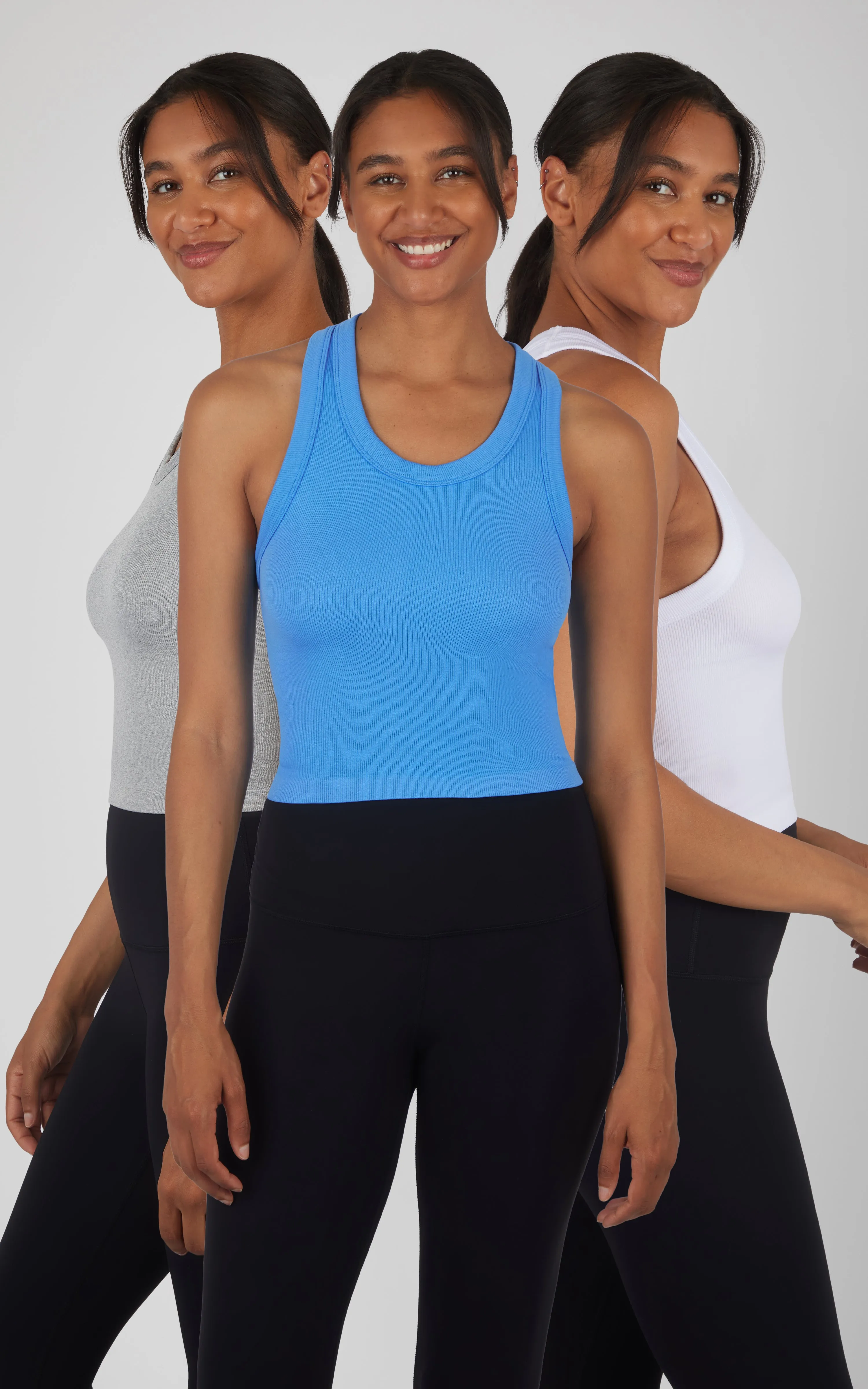 3 PK Ribbed Racerback Tank sold by 90 Degree By Reflex