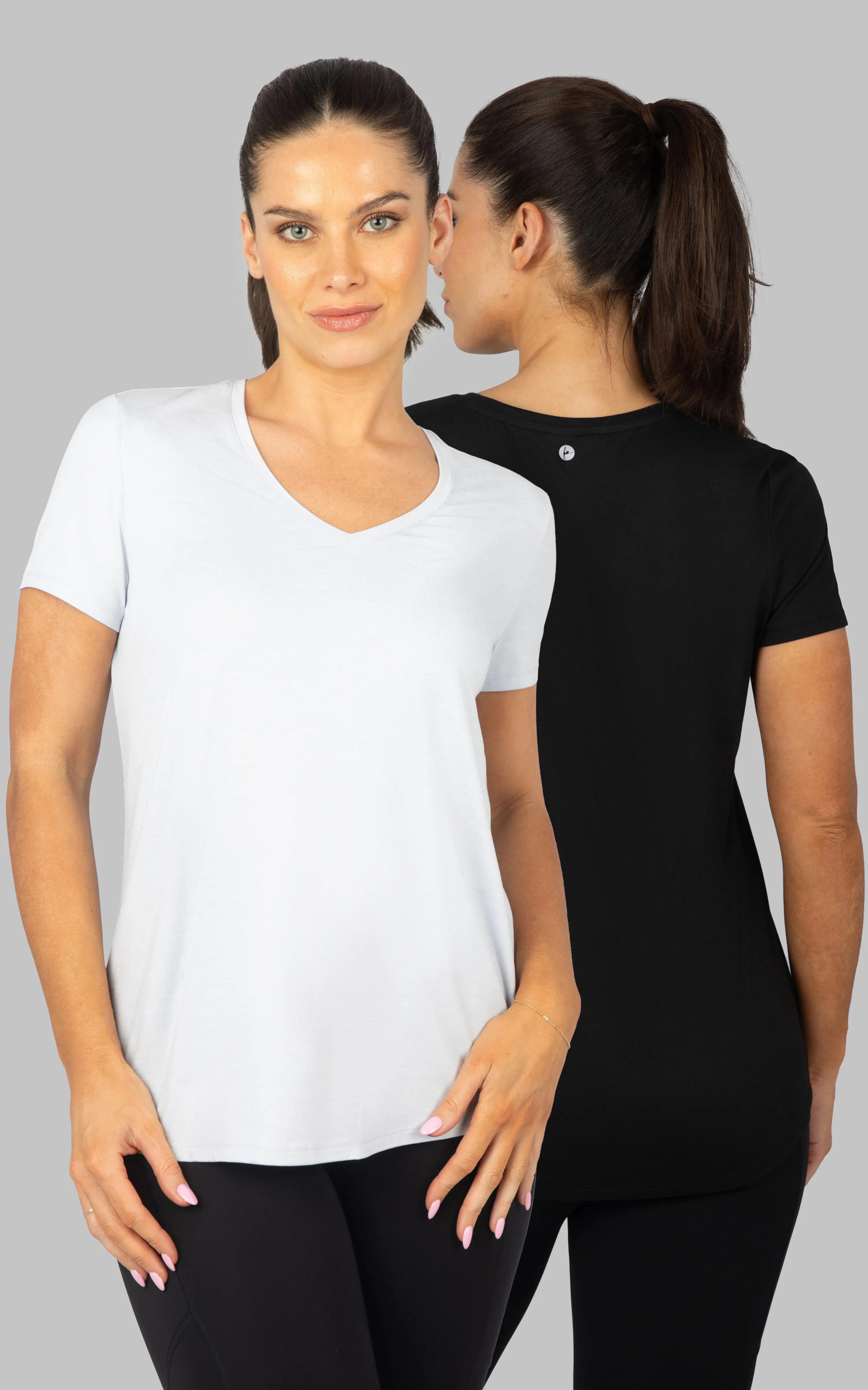 2 Pack Short Sleeve V-Neck Studio Tee sold by 90 Degree By Reflex