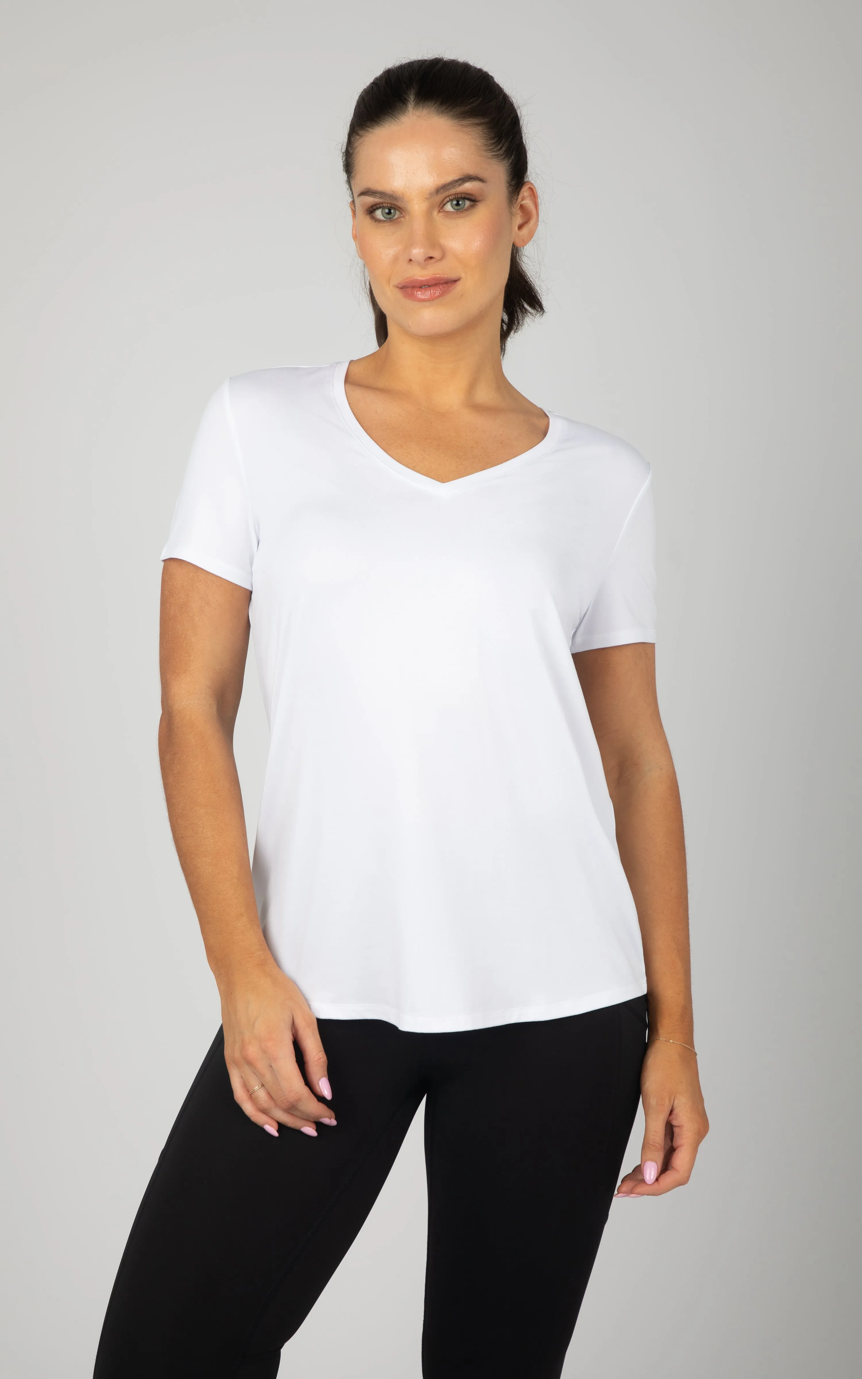 2 Pack Short Sleeve V-Neck Studio Tee sold by 90 Degree By Reflex product image thumbnail 5