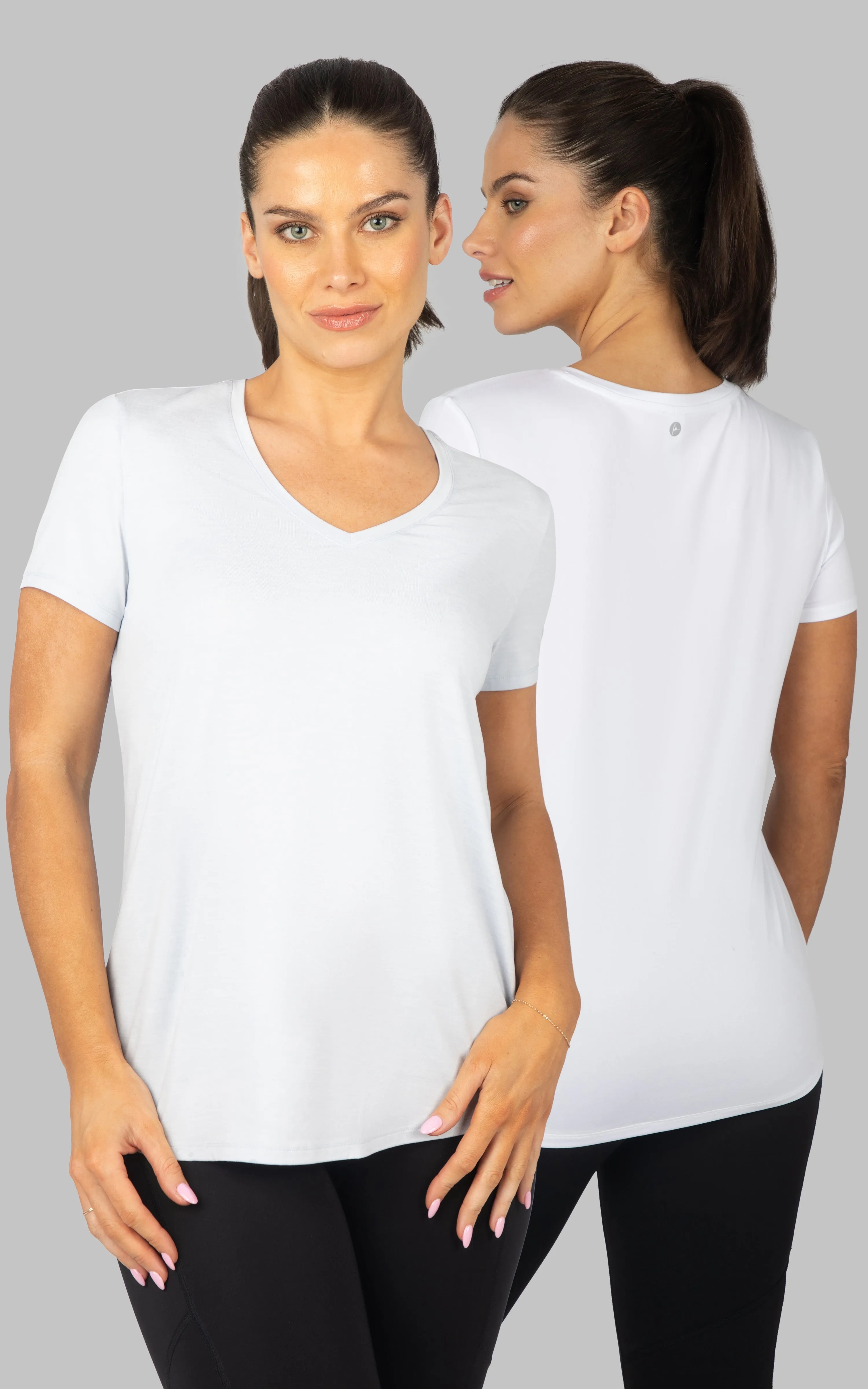2 Pack Short Sleeve V-Neck Studio Tee sold by 90 Degree By Reflex product image thumbnail 4