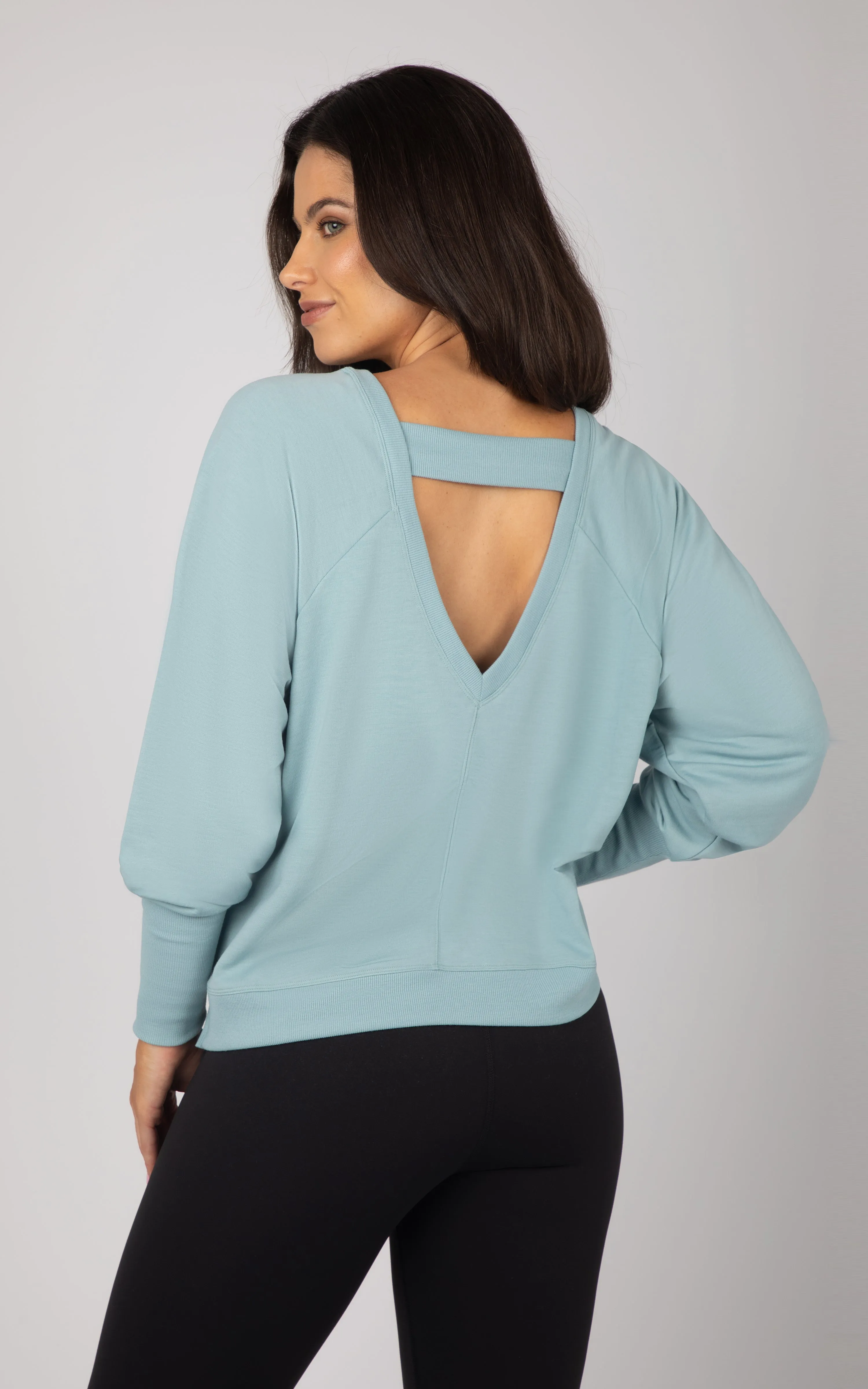 Terry Cutout Back High Low Sweatshirt sold by 90 Degree By Reflex