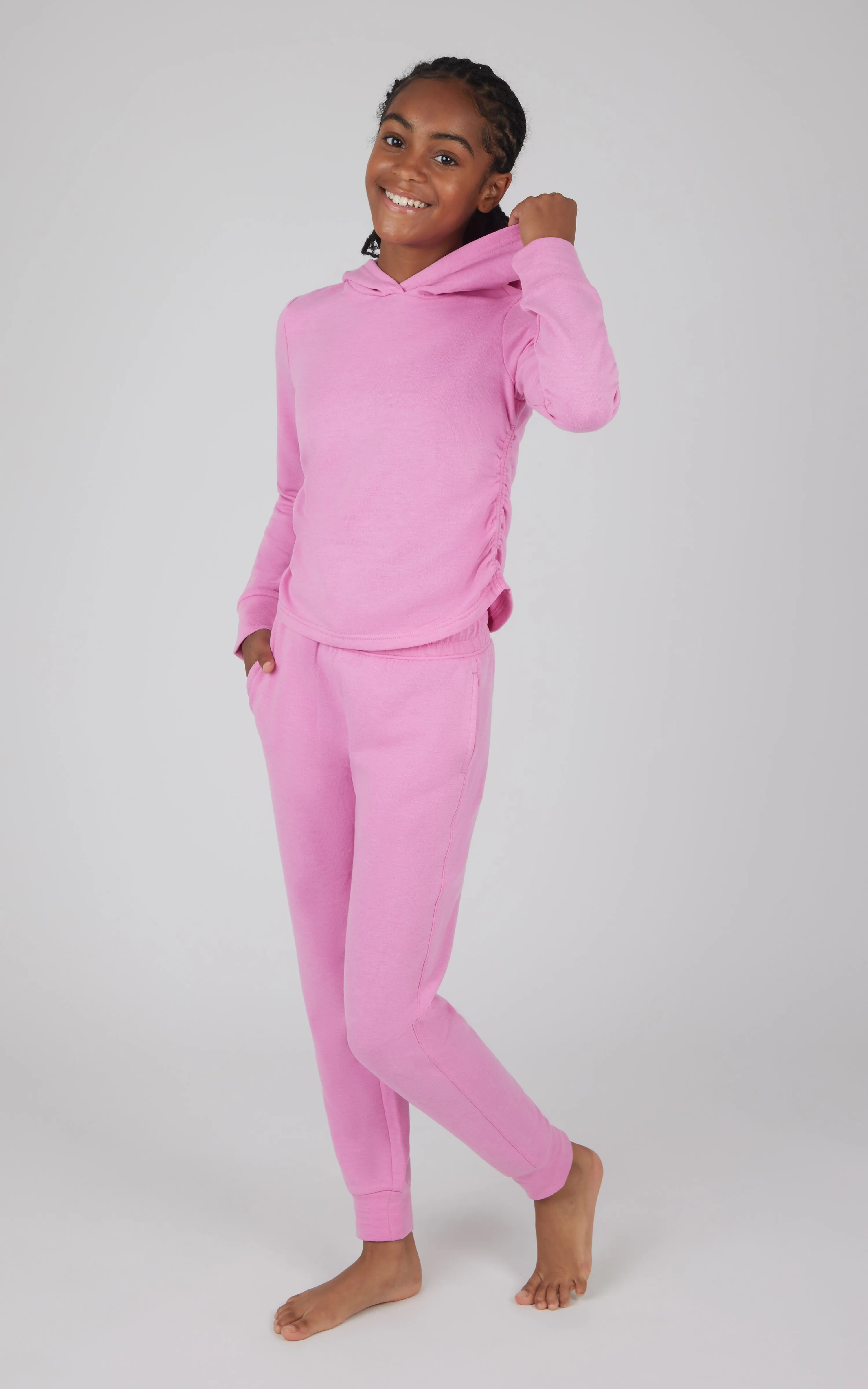 Girls 2 PC Terry Brushed Hoodie and Jogger sold by 90 Degree By Reflex product image thumbnail 5