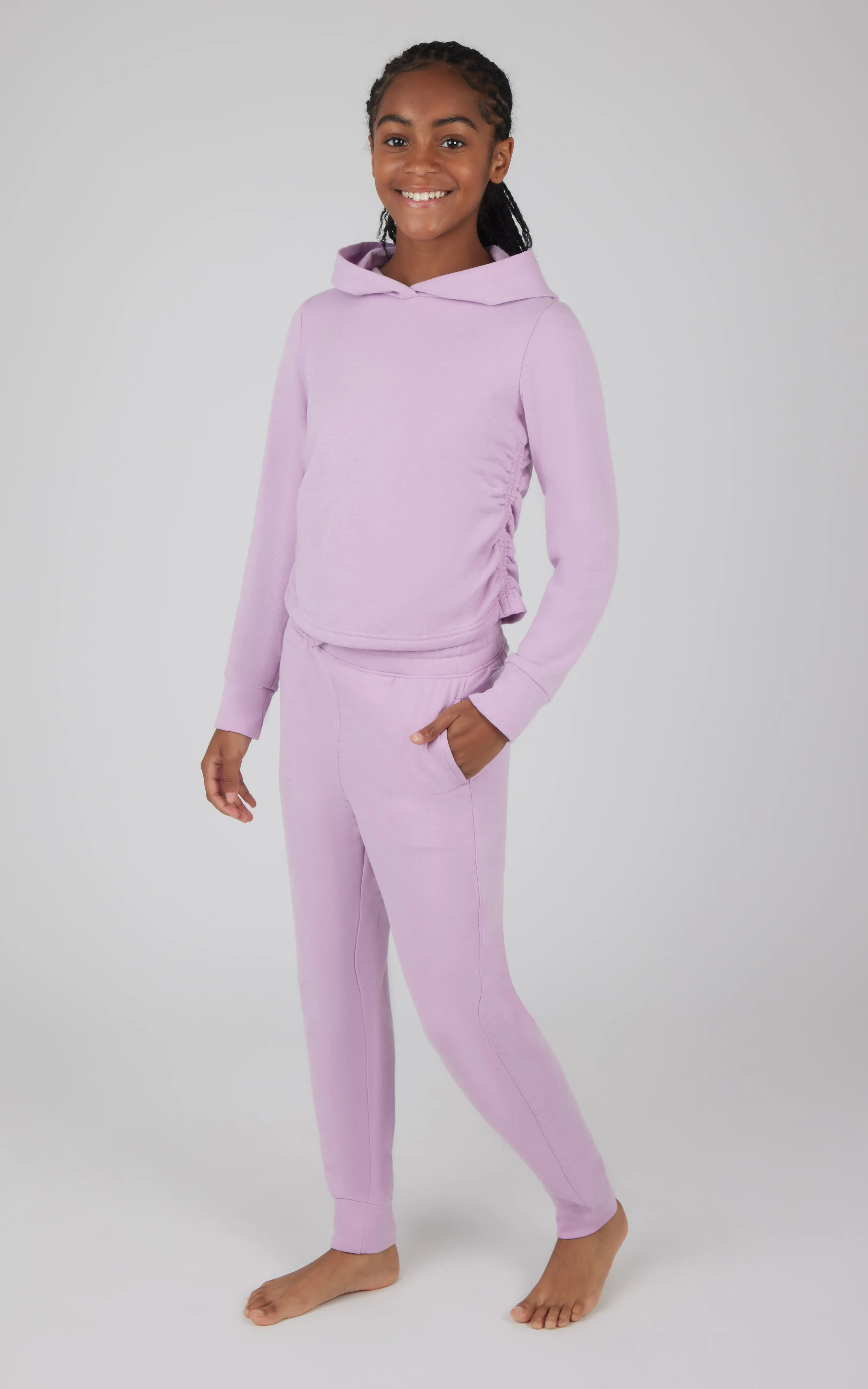 Girls 2 PC Terry Brushed Hoodie and Jogger sold by 90 Degree By Reflex product image thumbnail 2