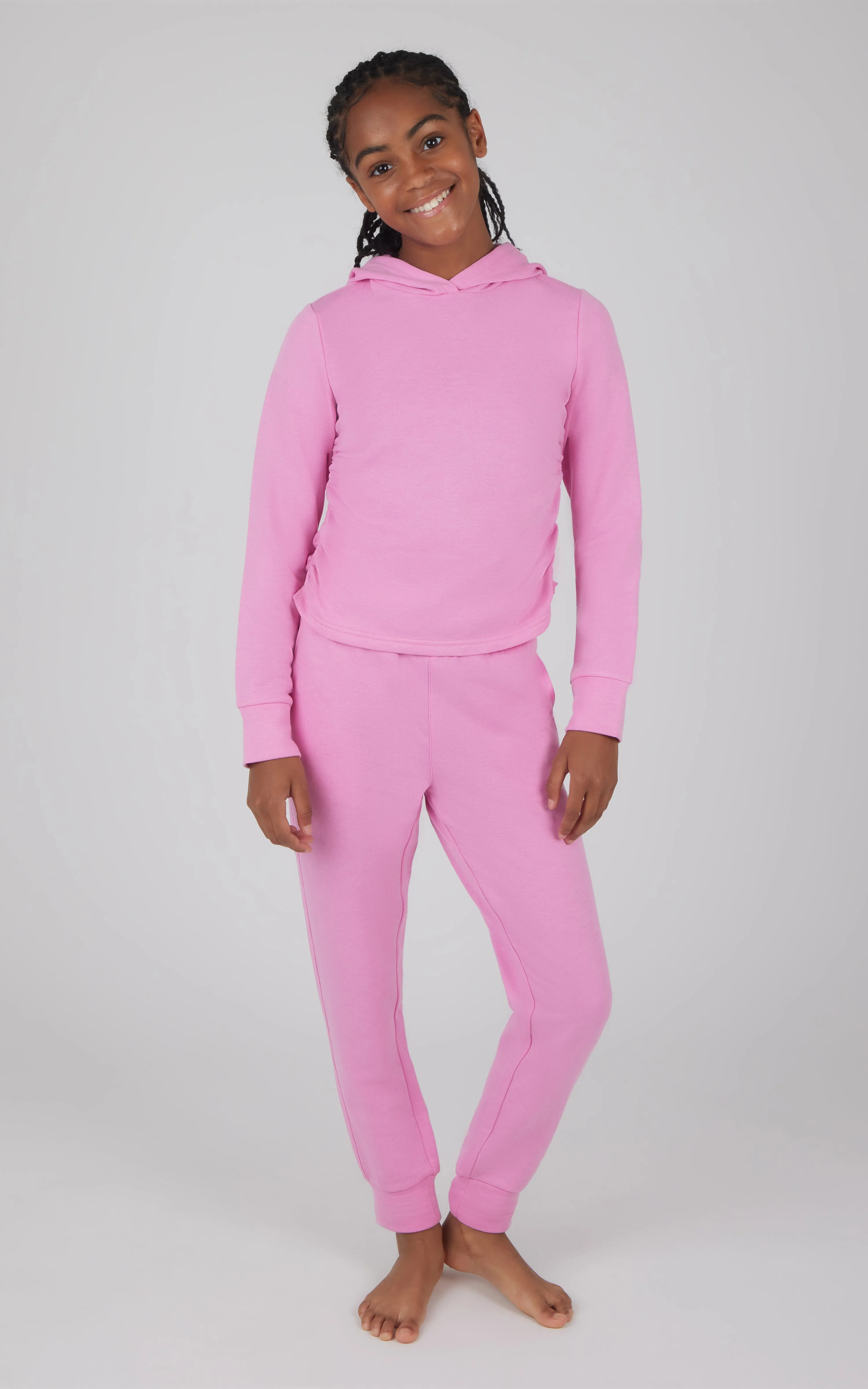 Girls 2 PC Terry Brushed Hoodie and Jogger sold by 90 Degree By Reflex product image thumbnail 4