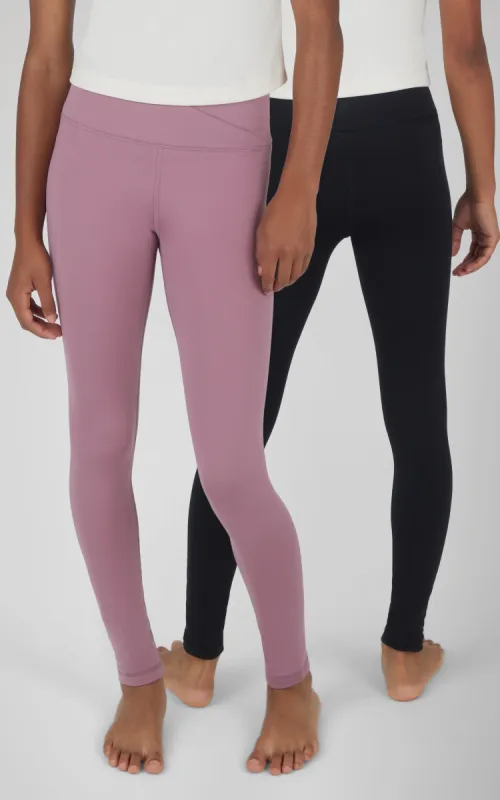 Girls 2 Pack  Polarlux Madison Basic Crossover Waist Legging and Polarlux Everday Ankle Legging sold by 90 Degree By Reflex