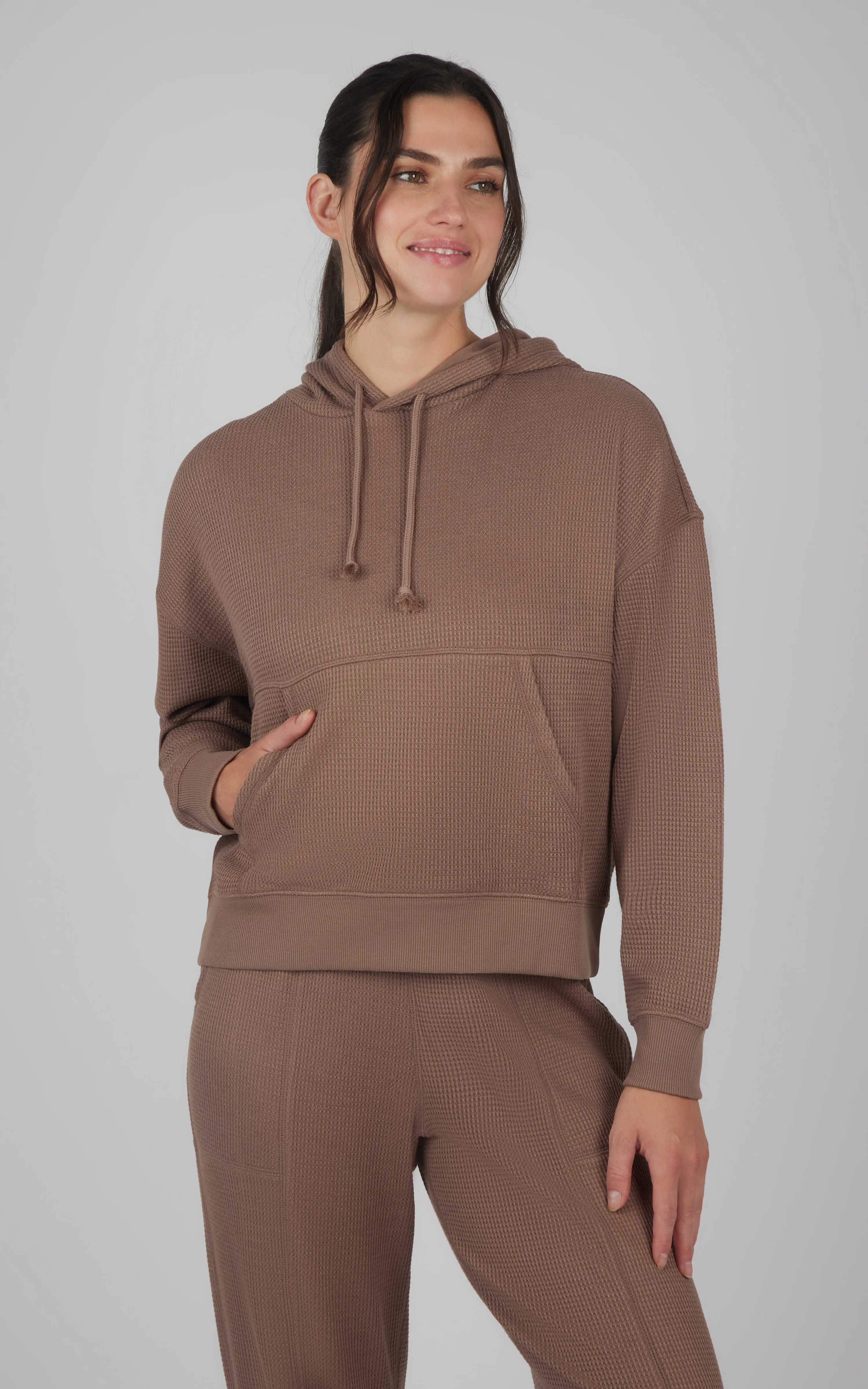 Brushed Inside Waffle Offline Pullover Hoodie sold by 90 Degree By Reflex