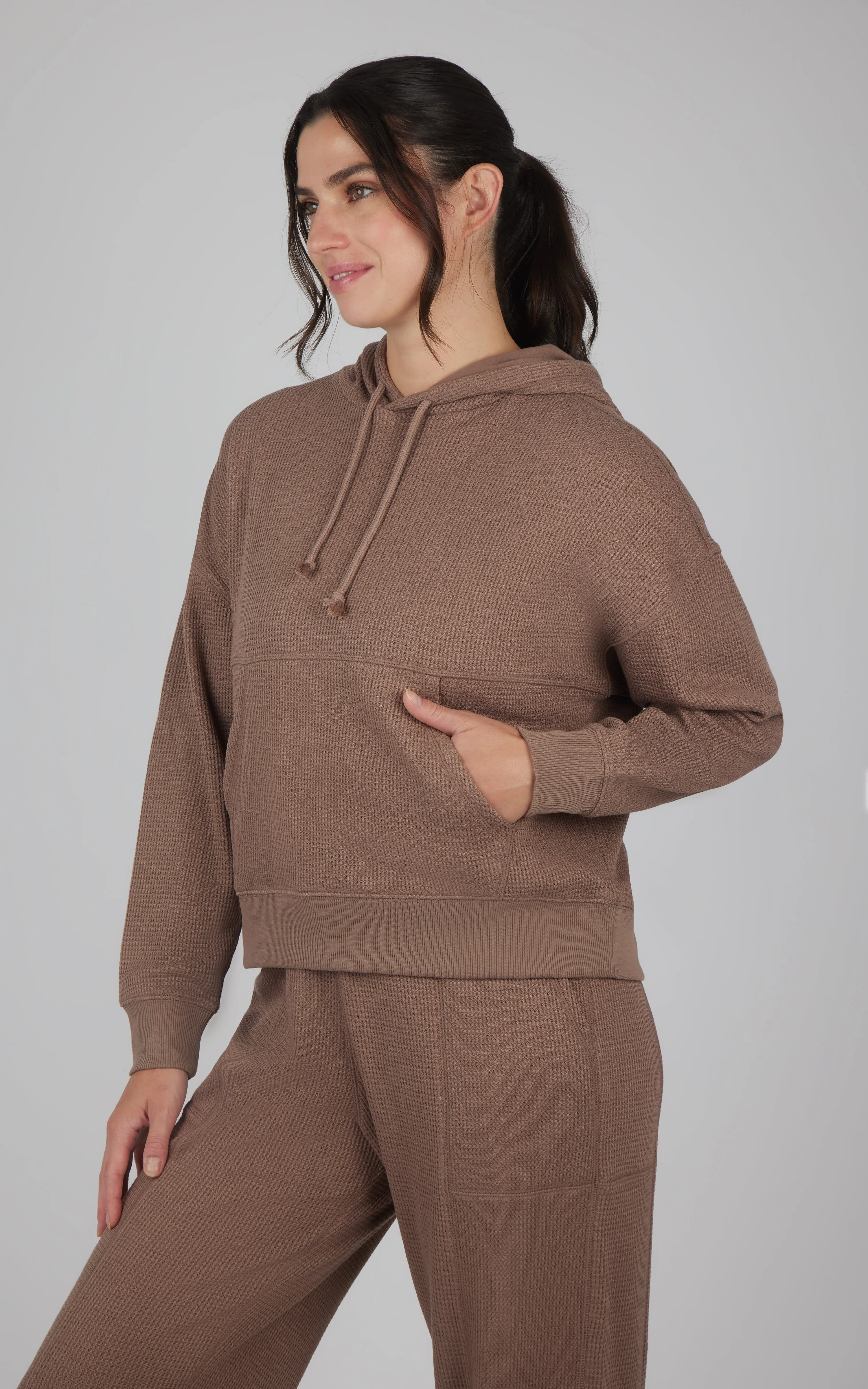 Brushed Inside Waffle Offline Pullover Hoodie sold by 90 Degree By Reflex product image thumbnail 3