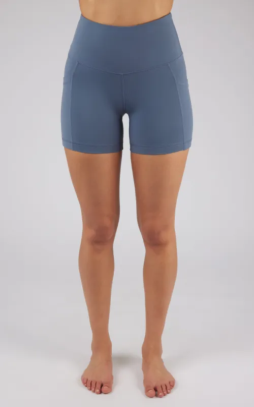 Lux Tribeca 5" High Waist Side Pocket Bike Short sold by 90 Degree By Reflex