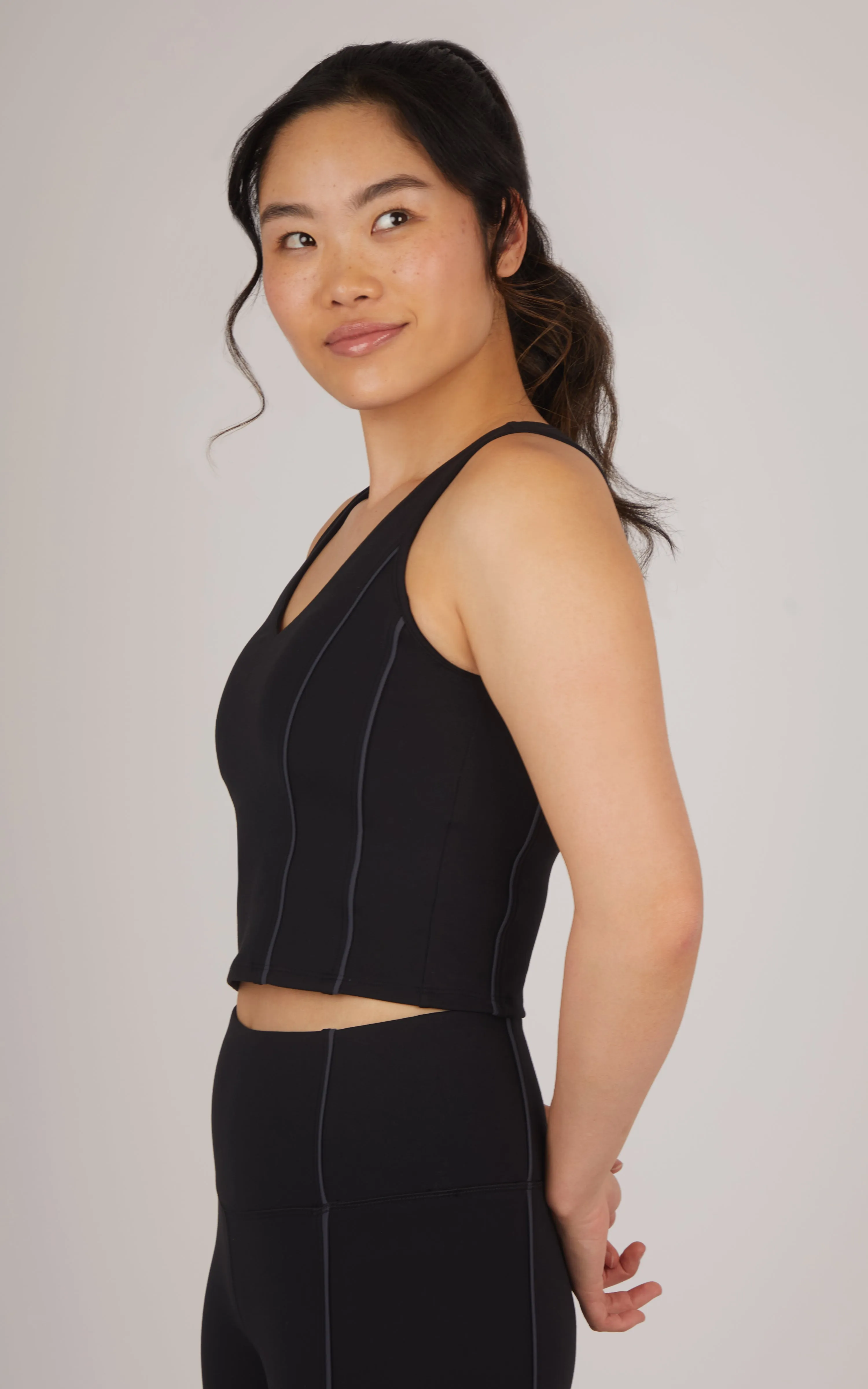 Lux Race Me Cropped Tank with Built in Bra sold by 90 Degree By Reflex product image thumbnail 4