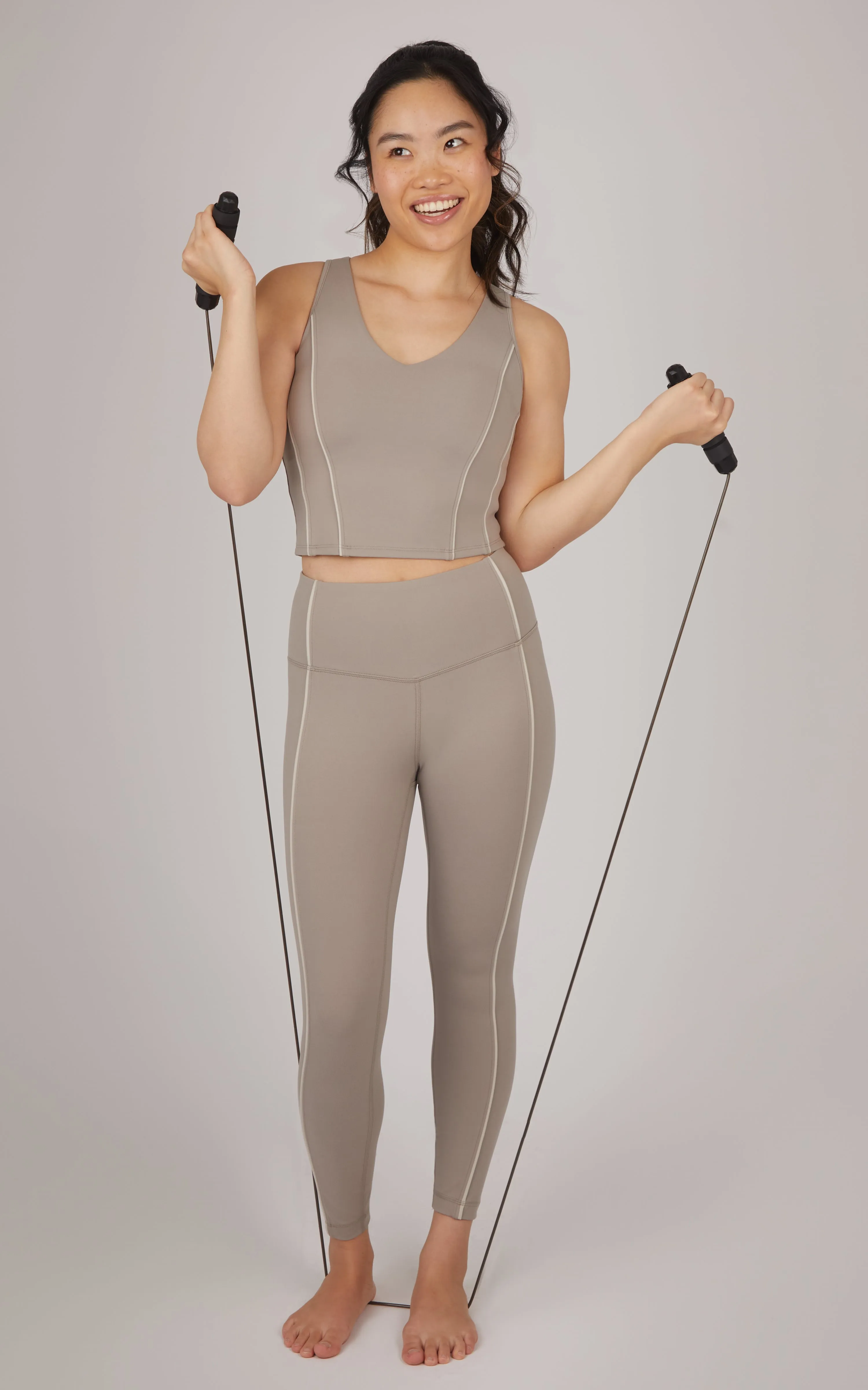 Lux Race Me Cropped Tank with Built in Bra sold by 90 Degree By Reflex