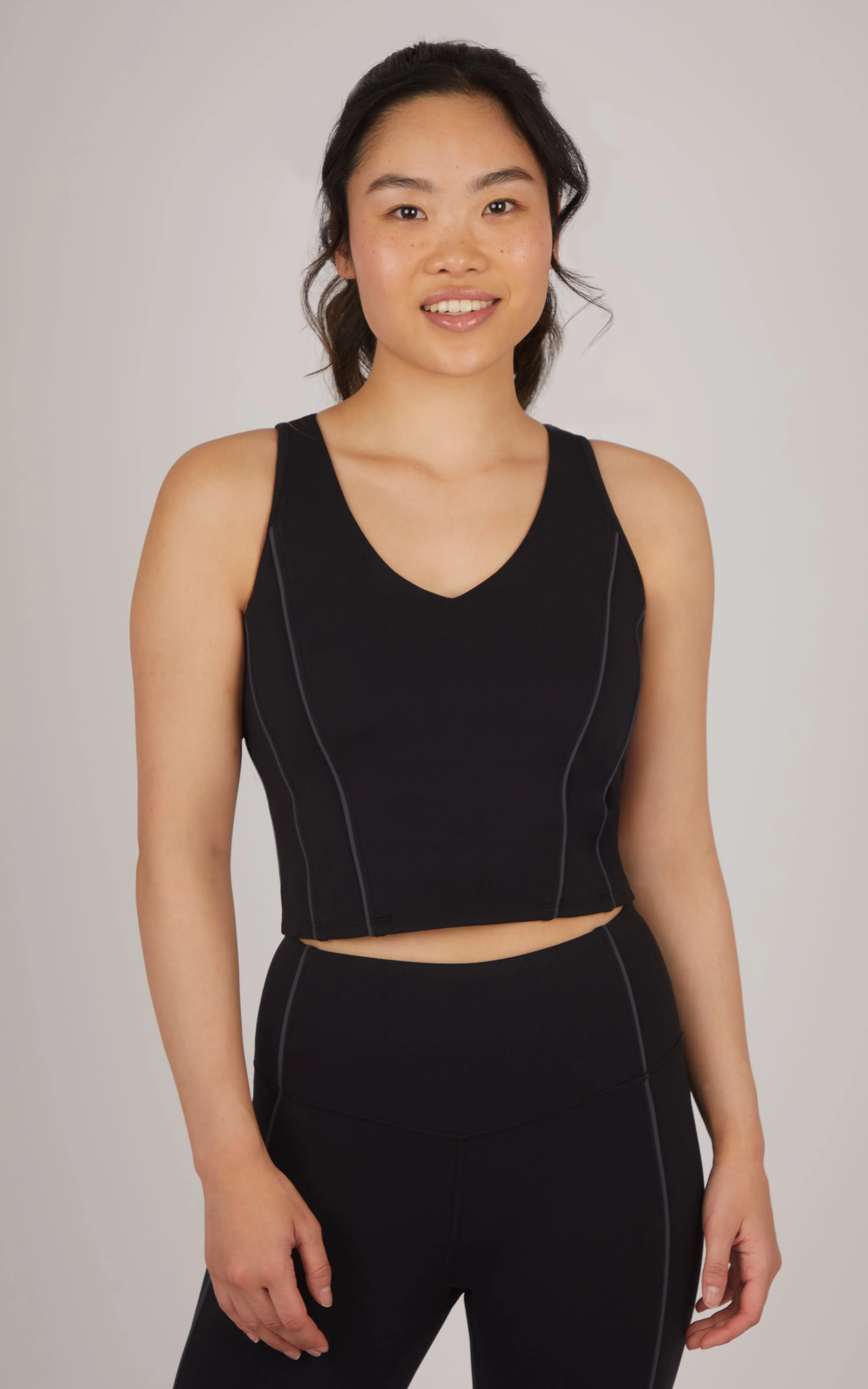 Lux Race Me Cropped Tank with Built in Bra sold by 90 Degree By Reflex product image thumbnail 3