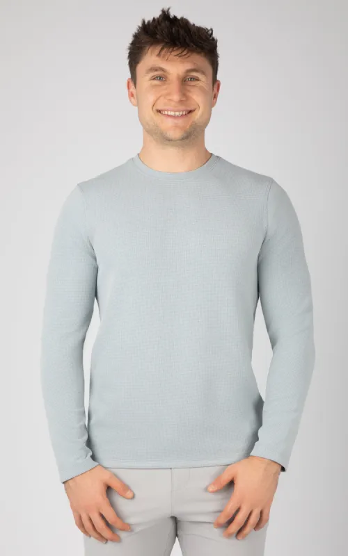 Mens Supreme Hyperlite Waffle Long Sleeve Crew Neck Shirt made by 90 Degree By Reflex