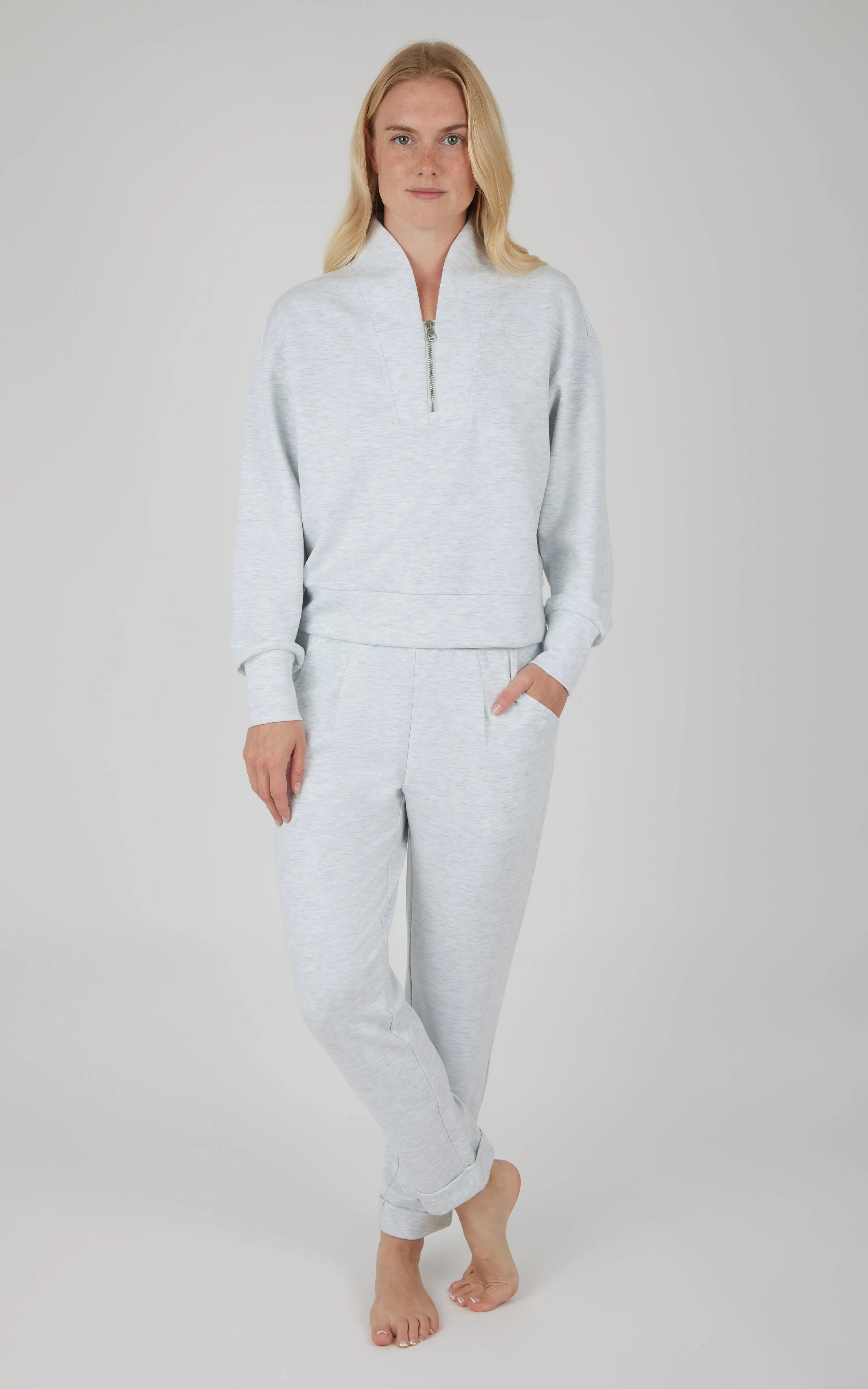 Softlite Zip Neck Pullover and Jogger Set sold by 90 Degree By Reflex product image thumbnail 4