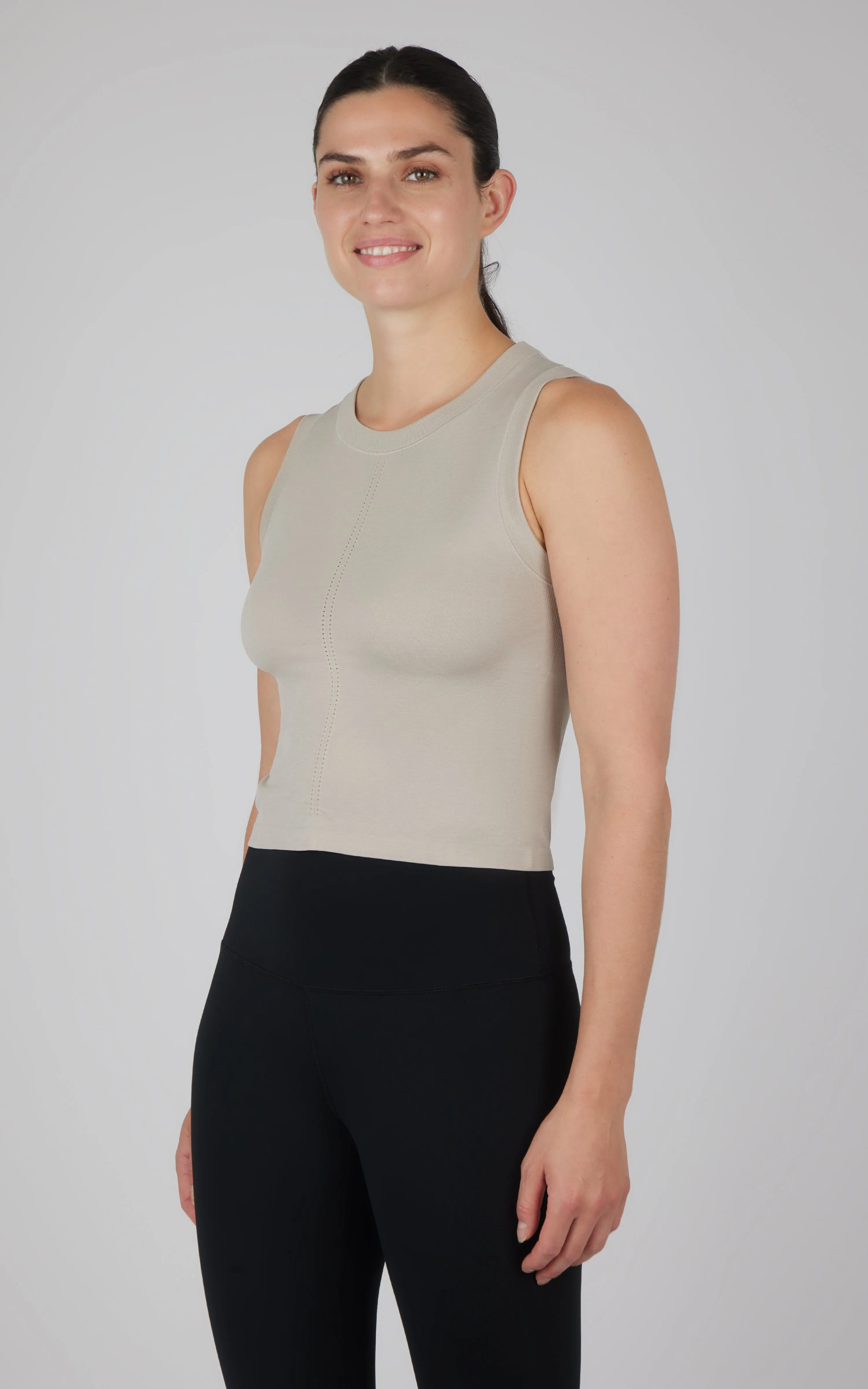 Seamless Slim Fit High Neck Tank sold by 90 Degree By Reflex product image thumbnail 3