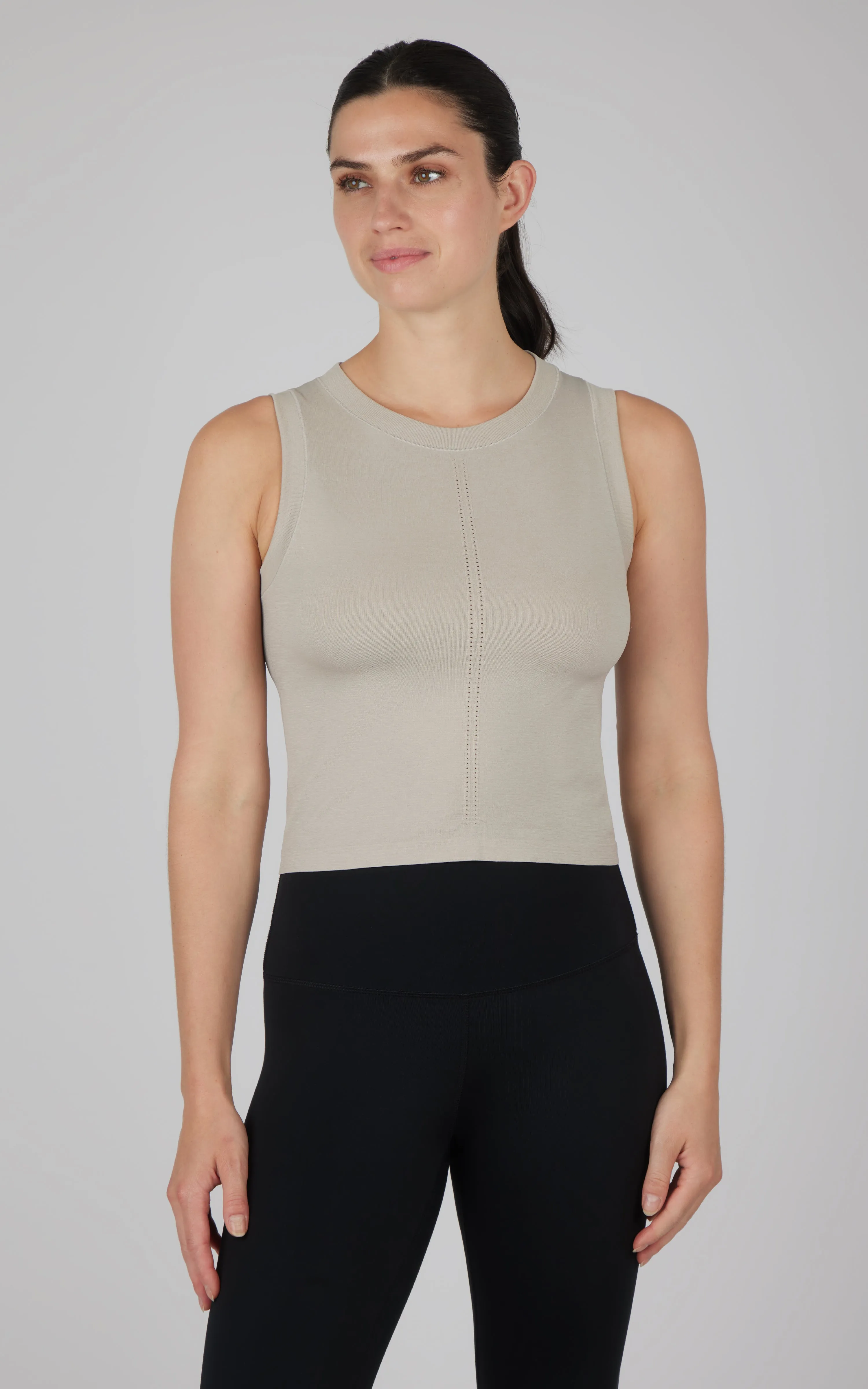 Seamless Slim Fit High Neck Tank sold by 90 Degree By Reflex