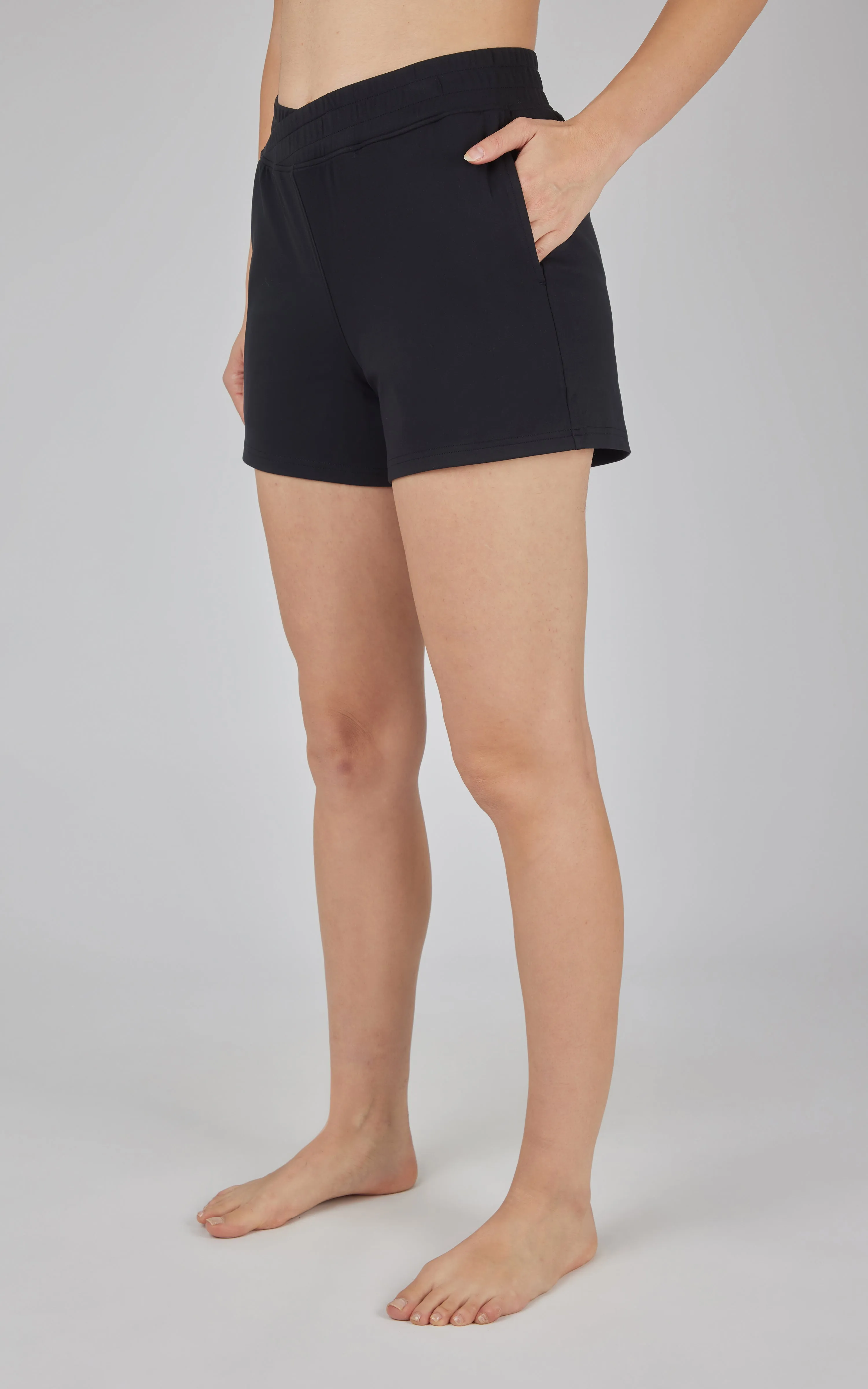 Lux Crossover Waistband 4" Side Pocket Short sold by 90 Degree By Reflex product image thumbnail 2