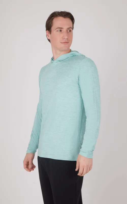 Men's Cationic Long Sleeve Hooded Shirt made by 90 Degree By Reflex