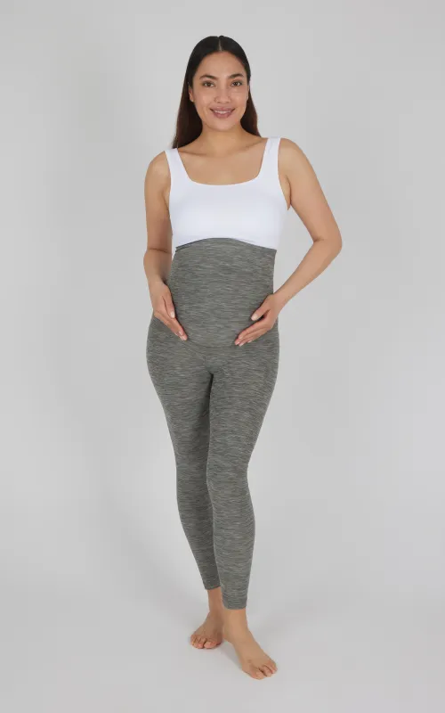 Maternity Heathered Lux Ankle Legging sold by 90 Degree By Reflex