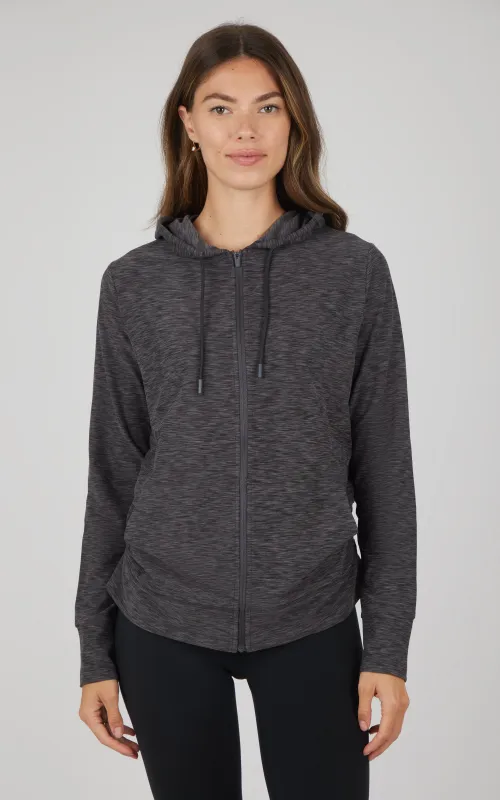 Maternity Heathered Lux Full Zip Jacket sold by 90 Degree By Reflex