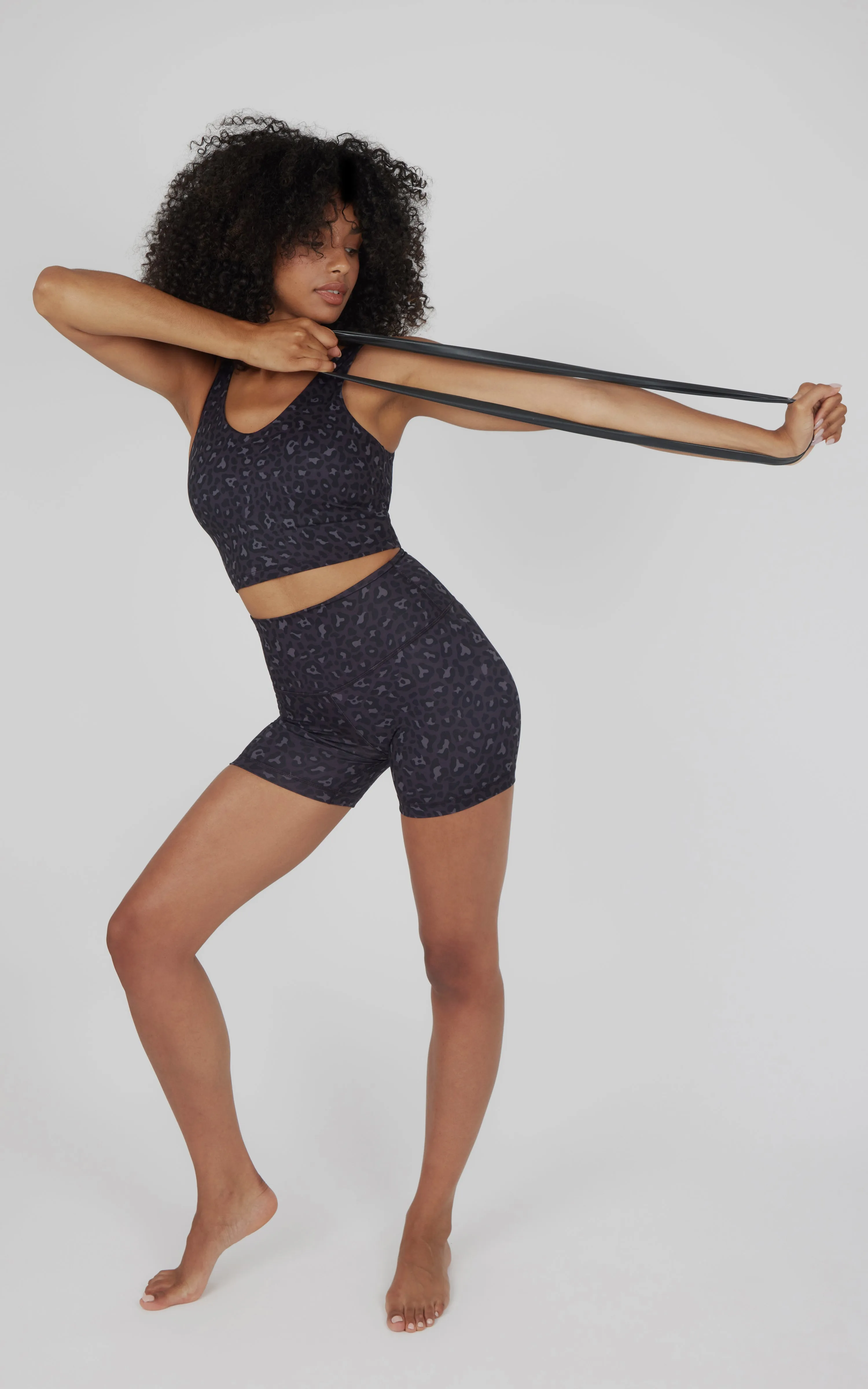 2 PK Lux 5" Leopard Print Short and Solid Short sold by 90 Degree By Reflex