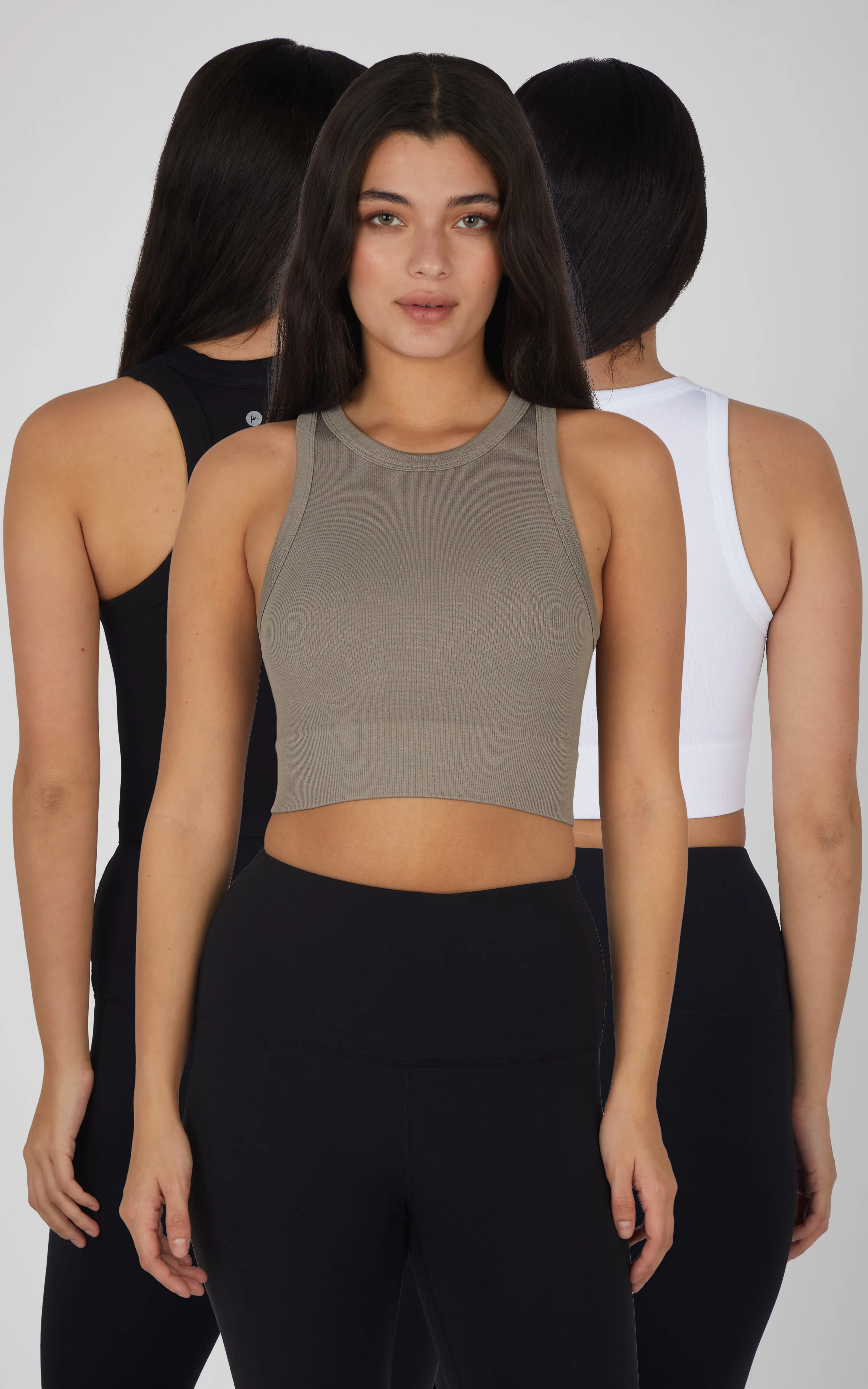 3 PK Seamless Ribbed Tricolor Tank sold by 90 Degree By Reflex