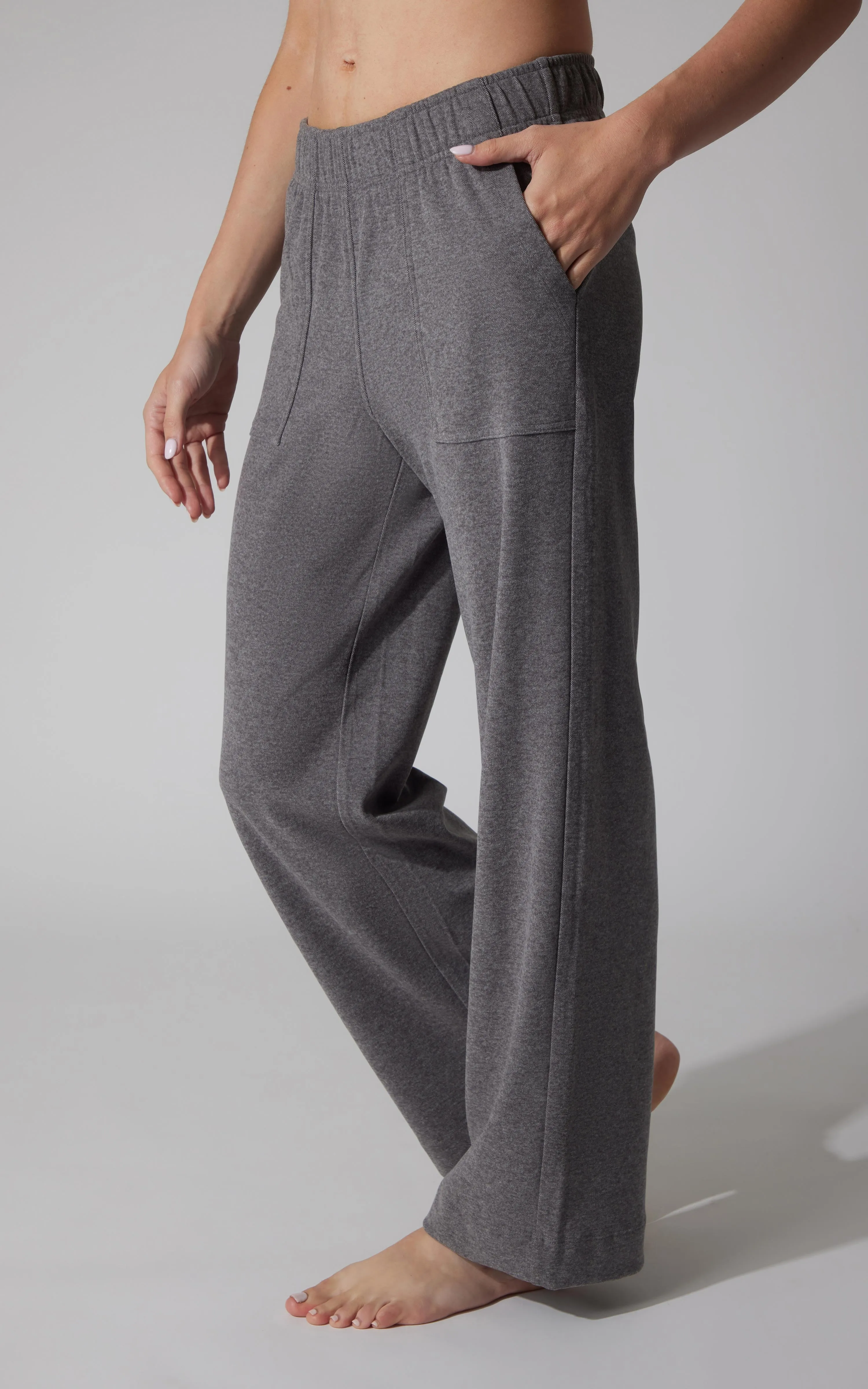 Marled Pique Wide Leg Pant sold by 90 Degree By Reflex