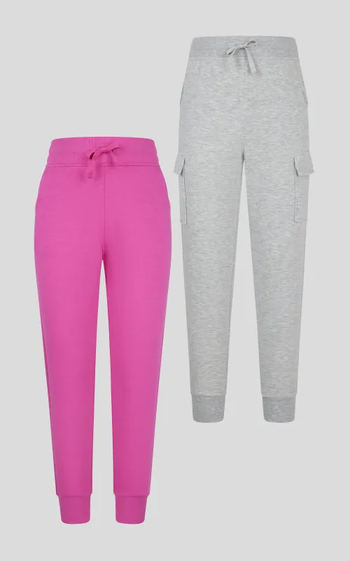 Girls 2PK Softlite Fleece Cargo Jogger + Softlite Jogger sold by 90 Degree By Reflex