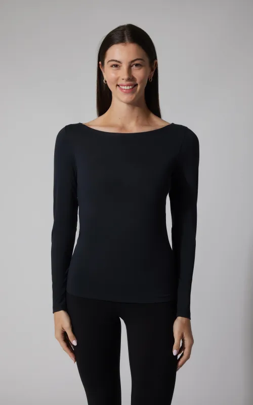 2 PK Zenly Boat Neck Long Sleeve Top sold by 90 Degree By Reflex