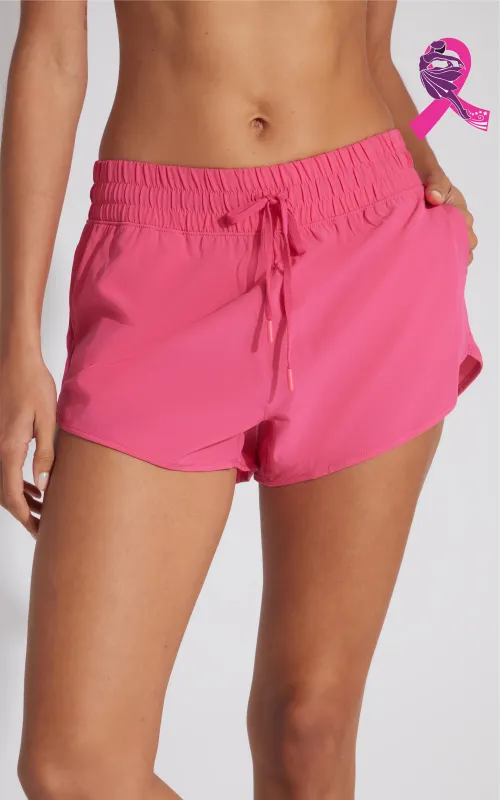 2 PK Lightstreme Track Time Running Shorts - Pink Power sold by 90 Degree By Reflex