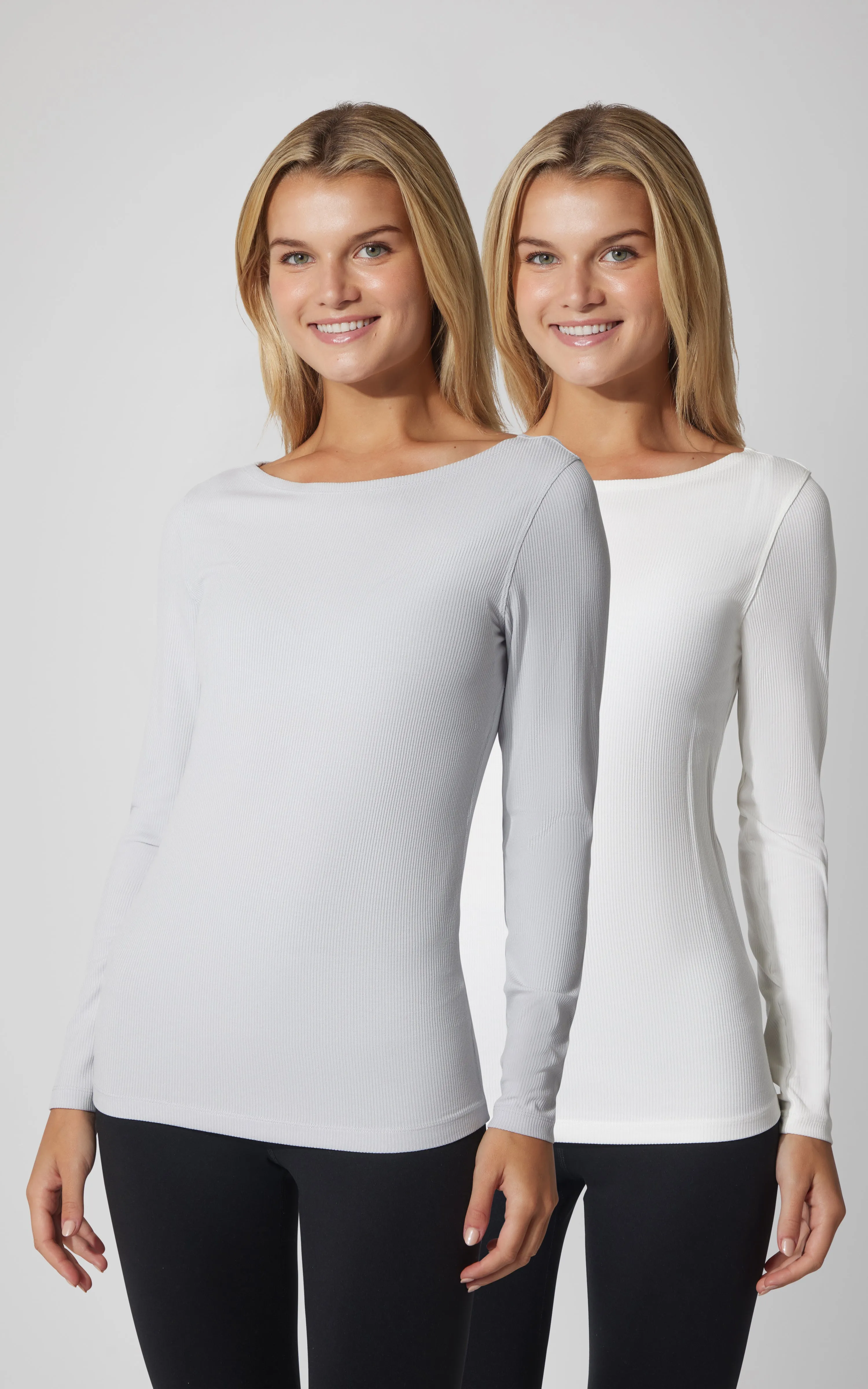 2 PK Heavenly Ribbed Boat Neck Long Sleeve Top sold by 90 Degree By Reflex product image thumbnail 5