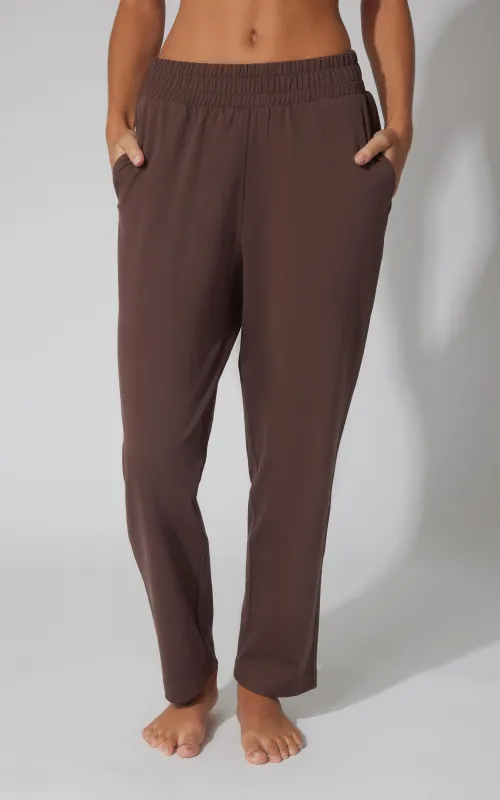 Lux Straight Leg Pant w Elastic Waist- Our Cafe Story made by 90 Degree By Reflex